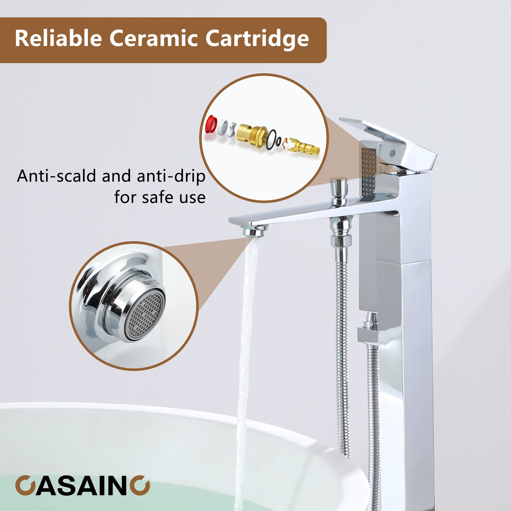 CASAINC KCLT0055-CP Roman-Tub-Faucets - View #9