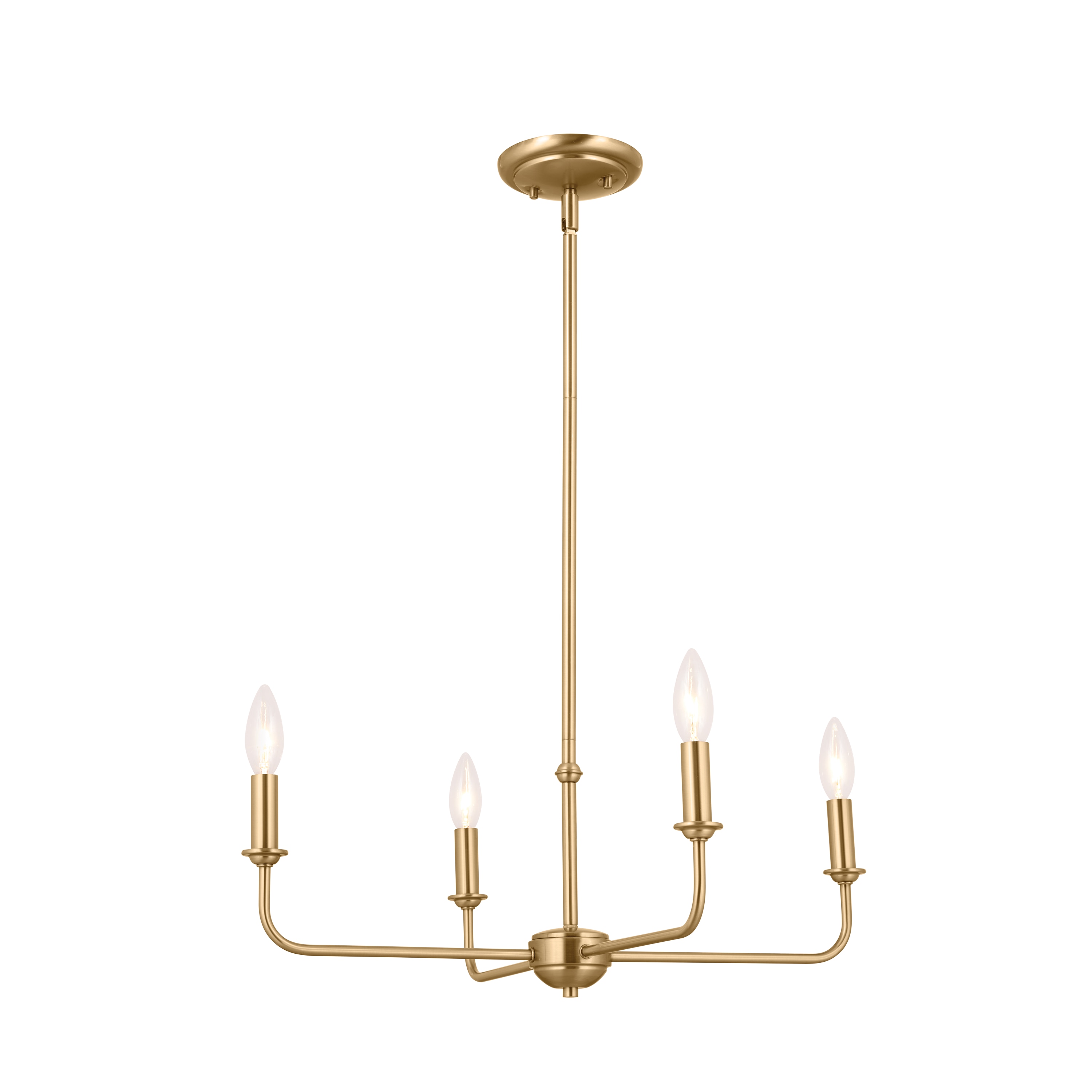 Kichler Pallas 4-Light Brushed Traditional Chandelier 52520BNB at Lowes.com