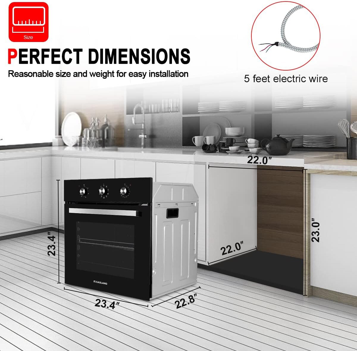 GASLAND ES609MB-N1 Swall-Elec-Oven - View #5