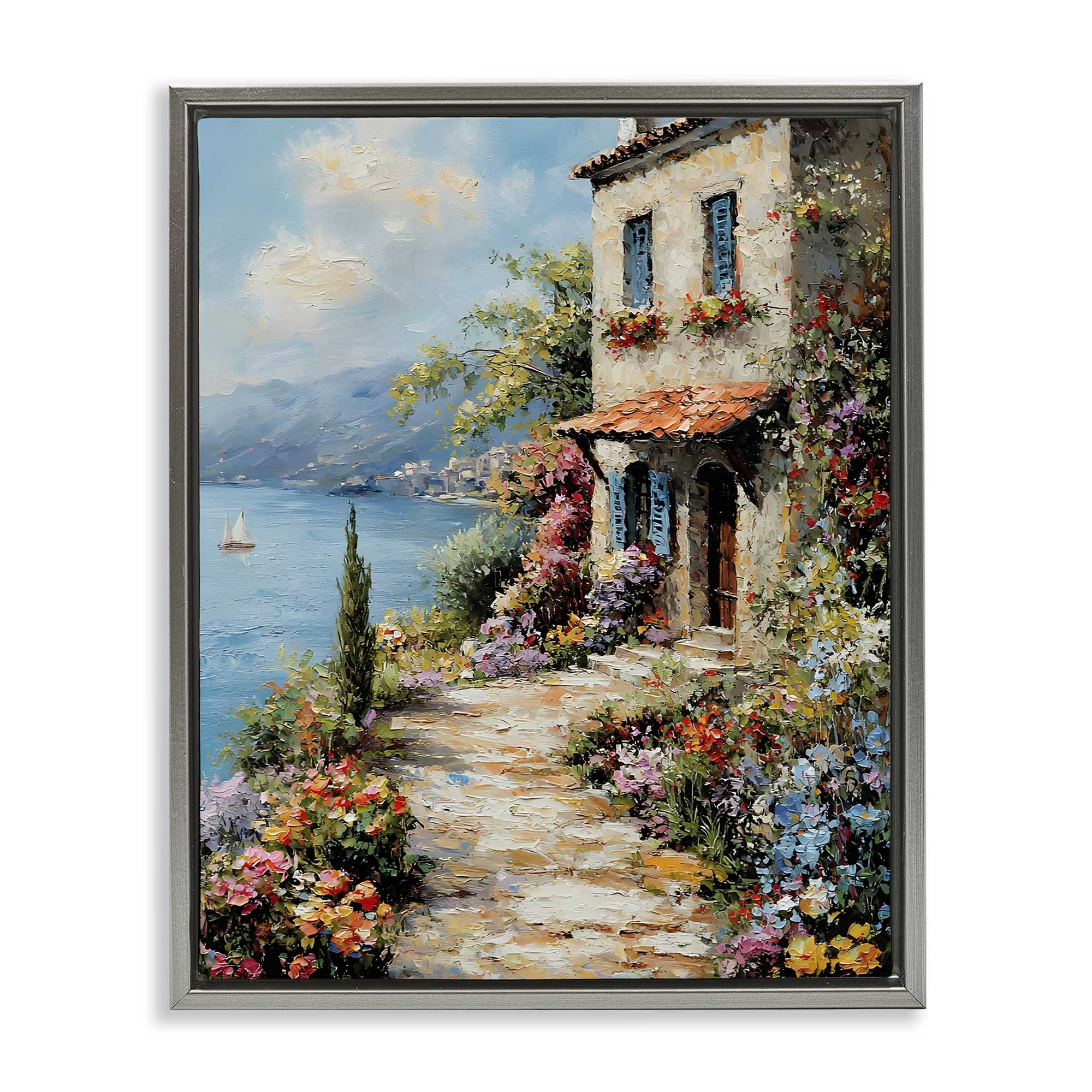 Stupell Industries BT-709-FFL-24X30 Seaside Cottage Architecture Floating Frame design by Franklyn Gregory