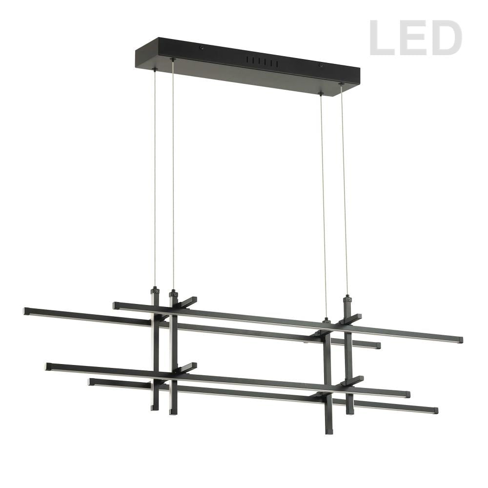 Dainolite SAL-4060LEDHP-MB Sally 8-Light Matte Black Modern/Contemporary Linear LED Hanging Pendant Light