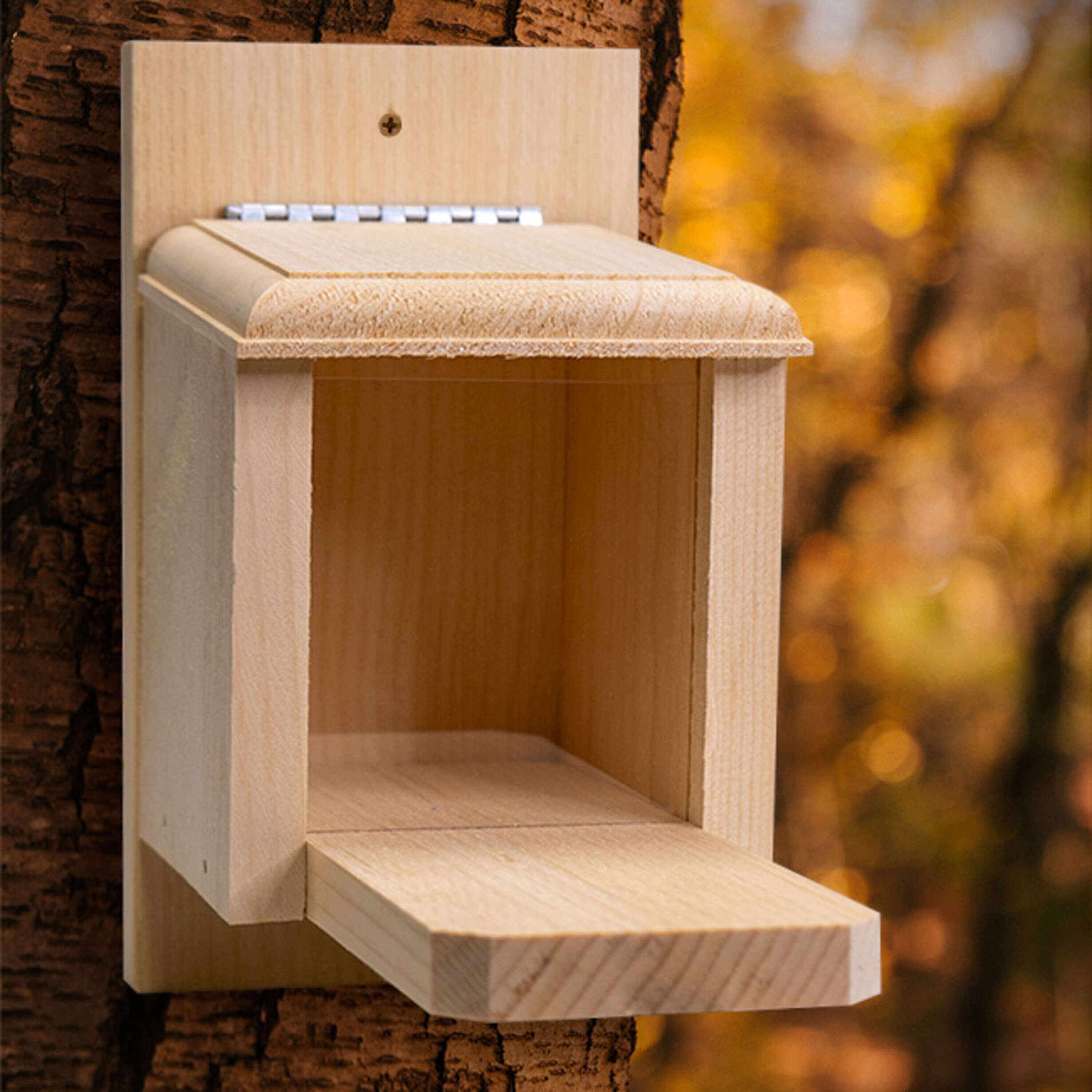 Coveside Conservation COV-20030 10-Inches H Natural Wood Chickadees Bird house accessories Predator Proof Bird House