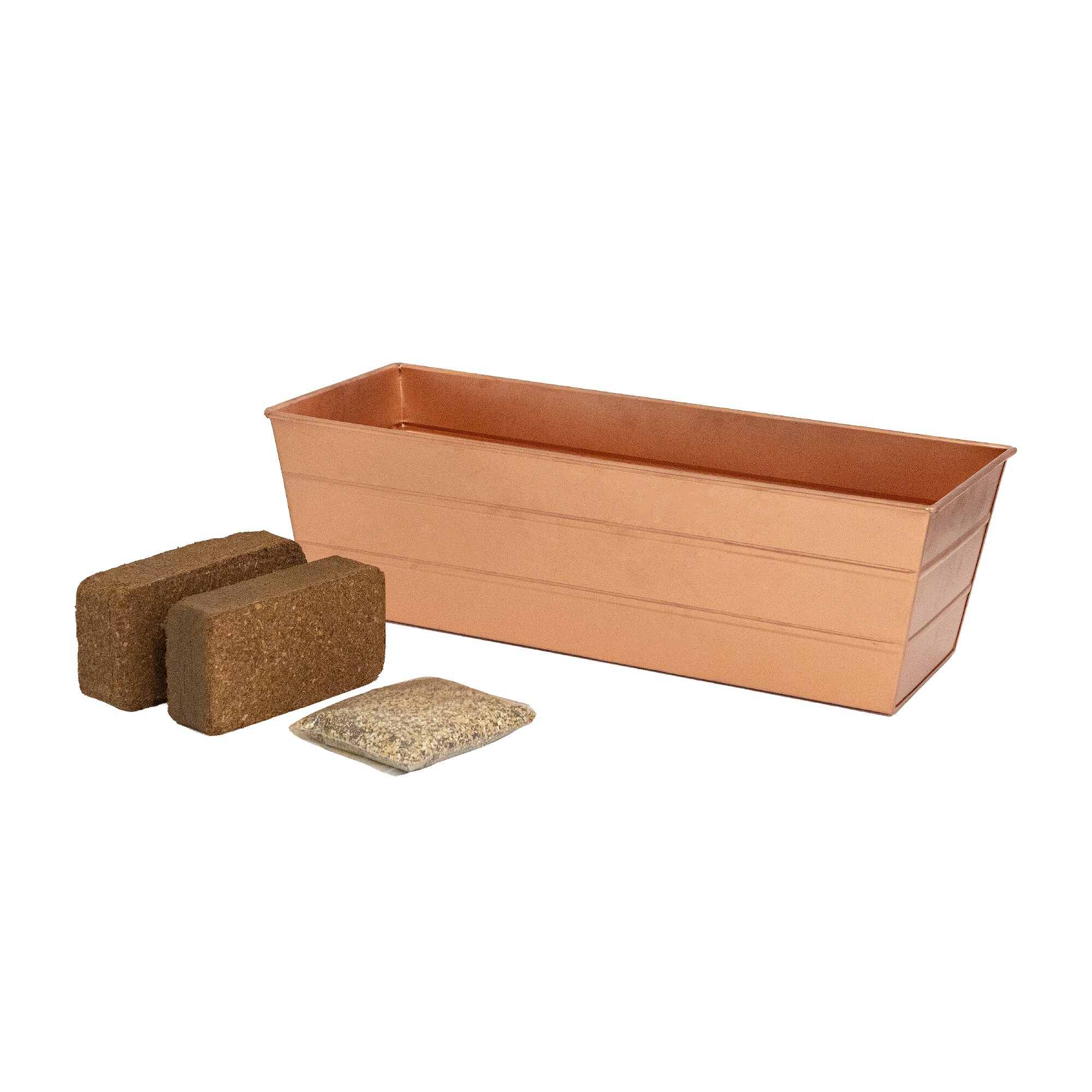 ACHLA Designs C-20C-GK2 3 -Pack Rectangle 7.5-in W x 7.5-in H x 7.5-in D Copper Metal Indoor/Outdoor Garden bed