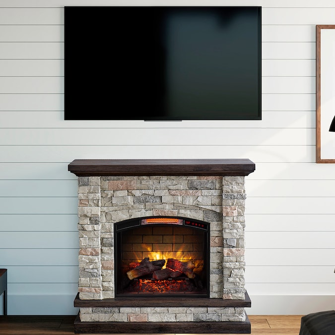 Electric Fireplaces At Com, Electric Fireplace With Hearth And Mantel