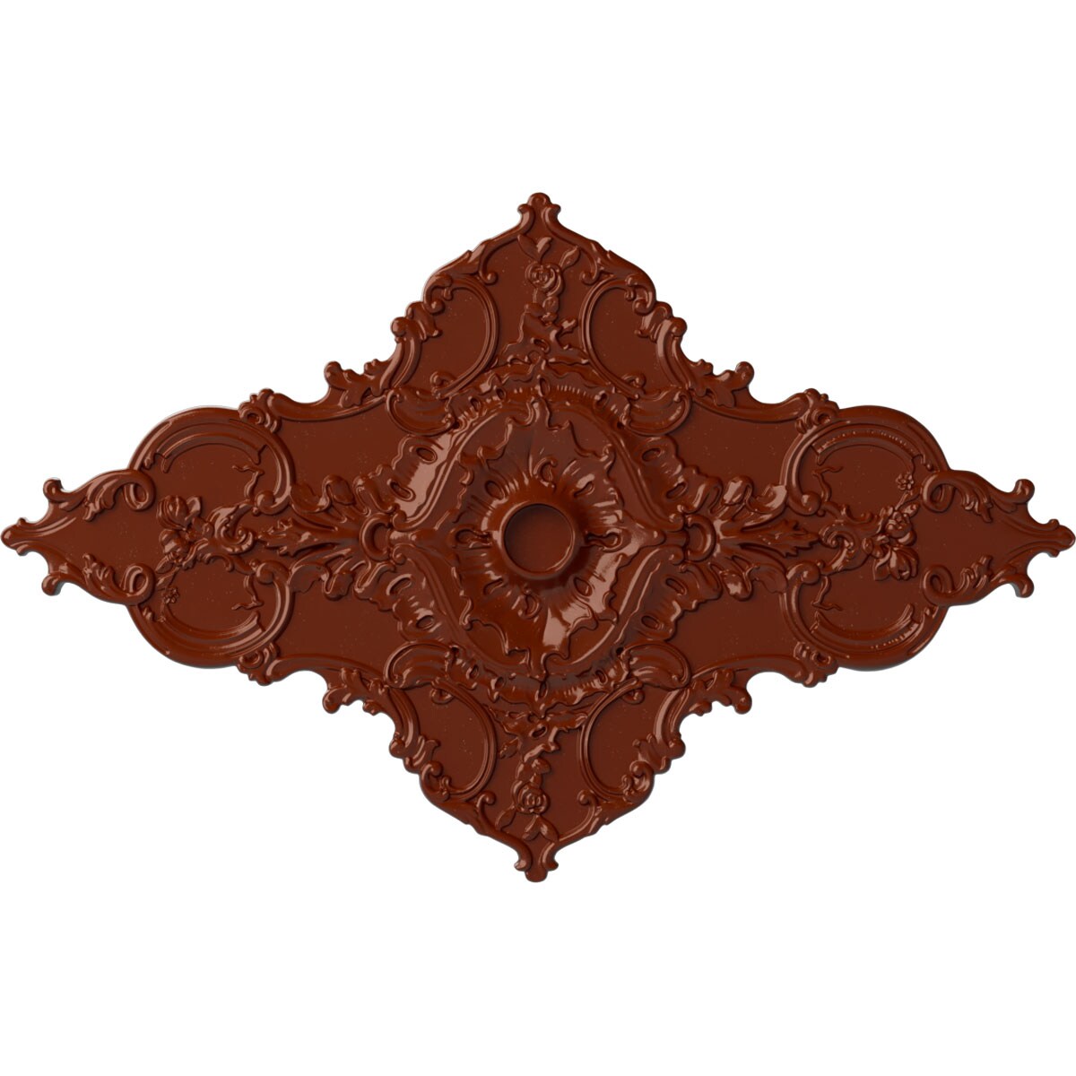 Ekena Millwork CM70X43MLFIF Melchor Diamond 67.25-in W x 43.325-in L Painted Firebrick Polyurethane Whole Ceiling Medallion