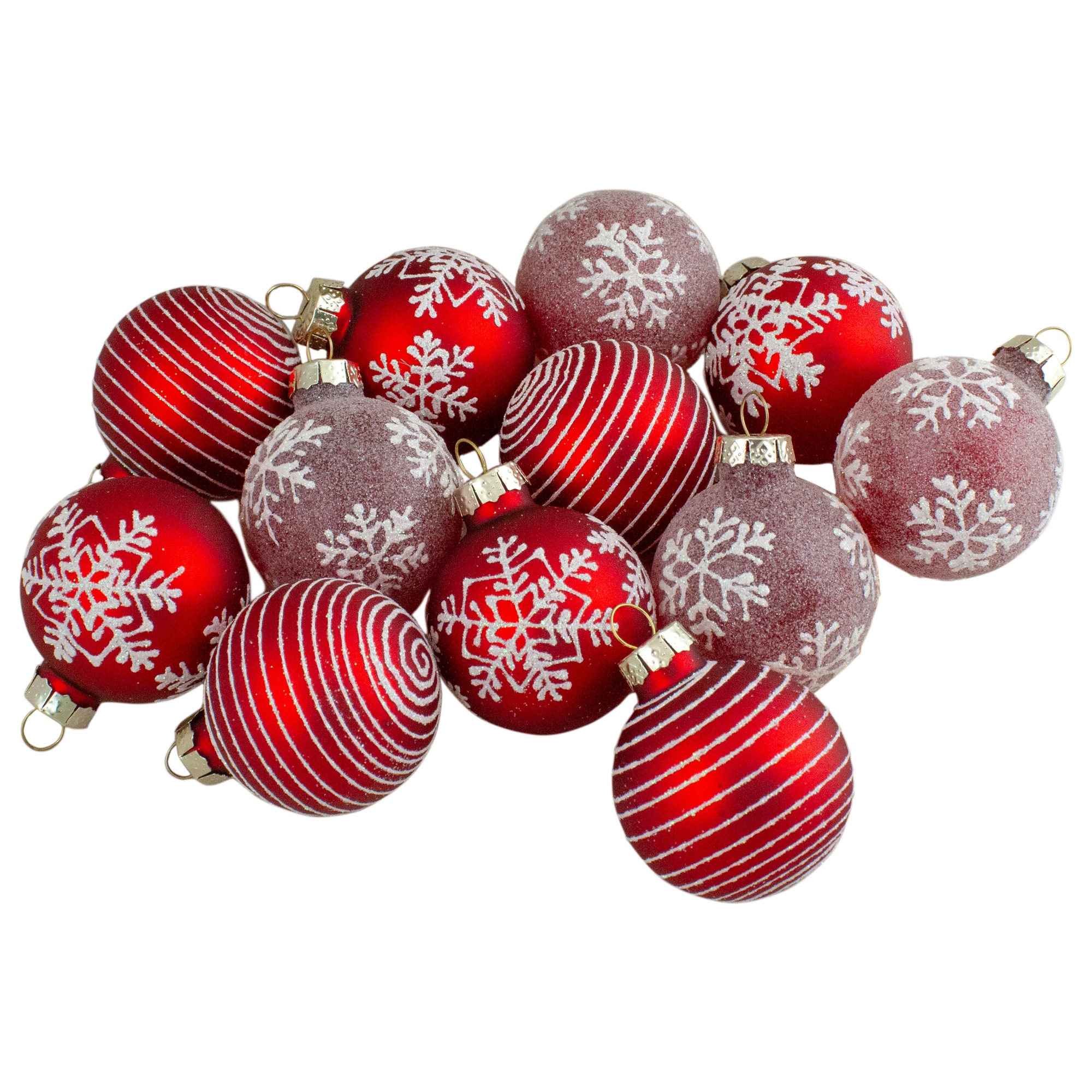 Northlight 34313356 12 -Pack Red Ball Standard Indoor Ornament set