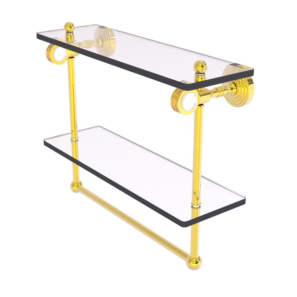 Allied Brass PG-2TBD-16-PB Pacific Grove Polished Brass 2 -Tier Wall mount Bathroom Shelf ( 16-in x 13-in x 5-in )