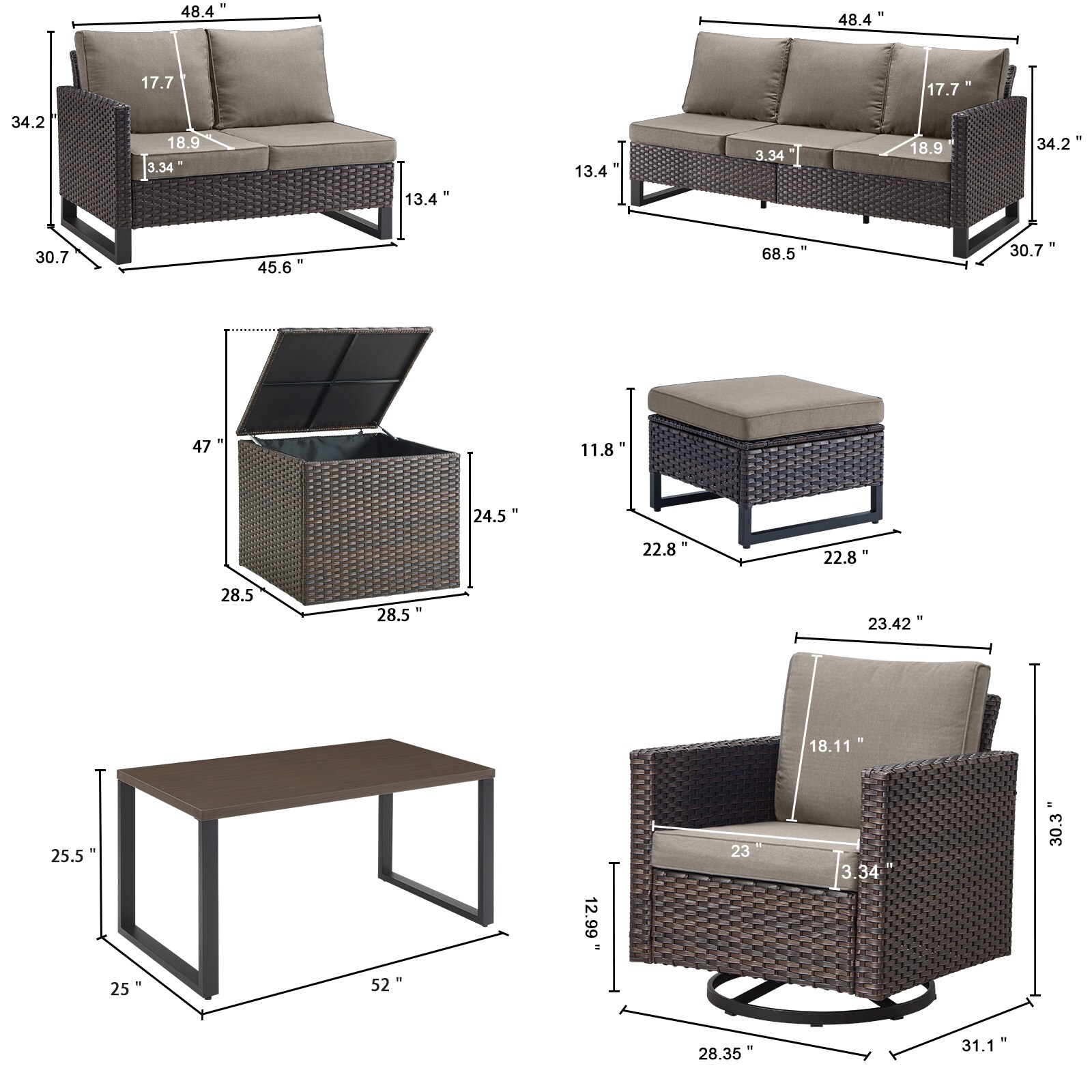 Rilyson FS48150154122192-3 Patio-Conversation-Sets - View #18