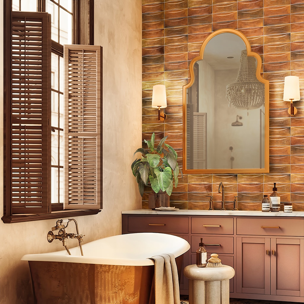 Antiek 3" x 8" Glossy Red Ceramic Subway Tile