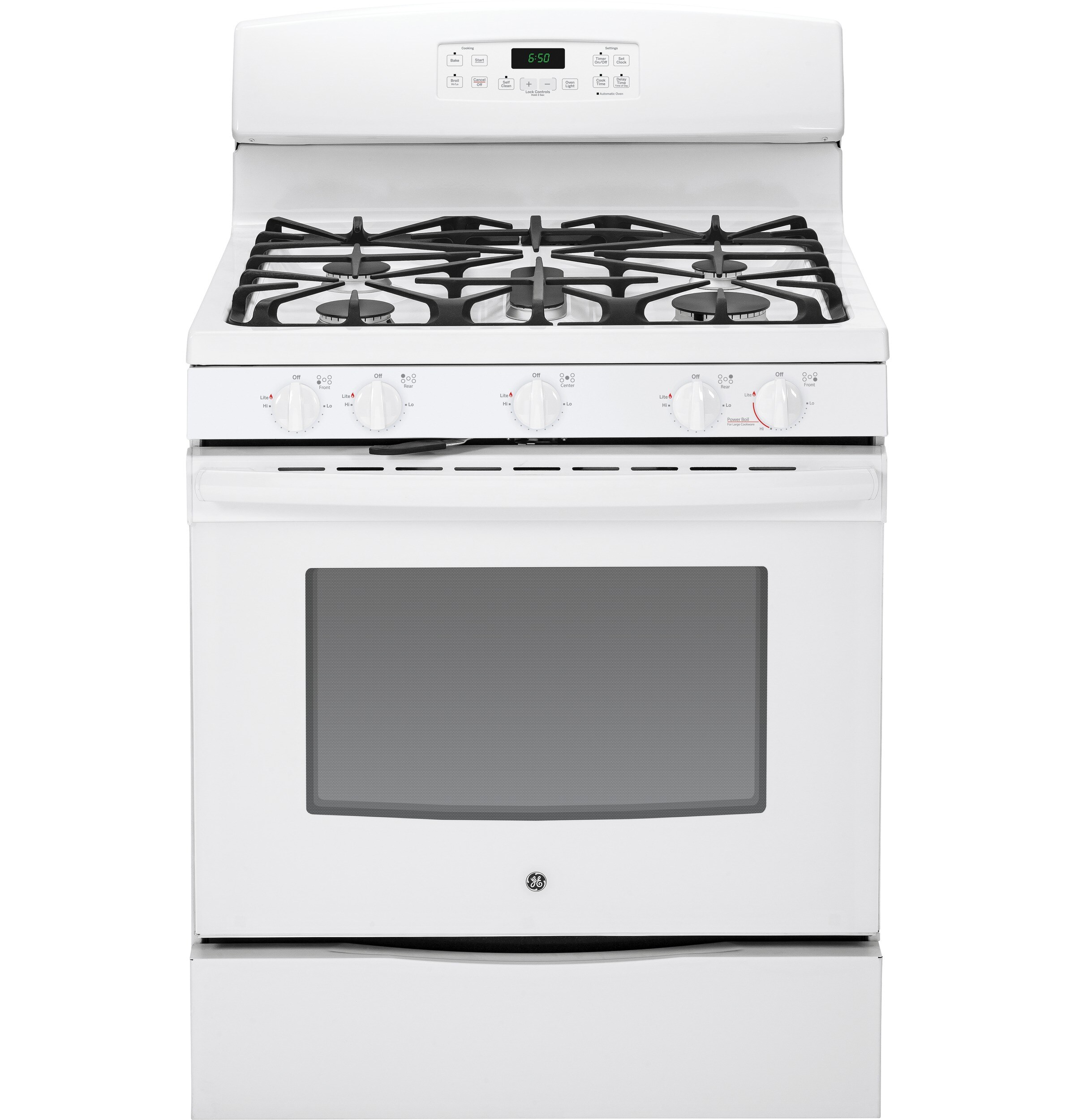 GE 30-in 5 Burners 5-cu ft Self-cleaning Freestanding Natural Gas Range ...