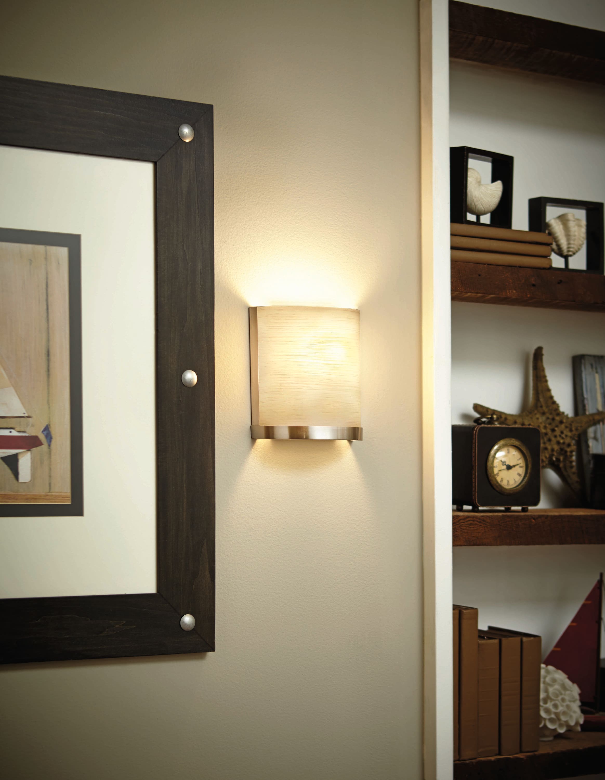 Merington Brushed Nickel Frosted Opal Vanity Light