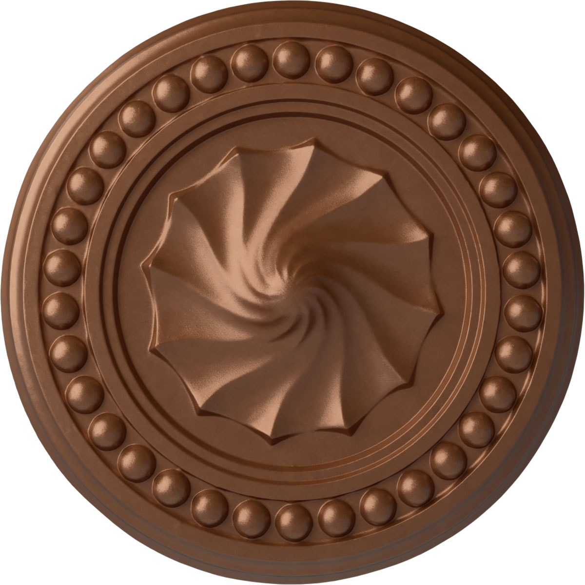 Ekena Millwork CM15FOPOS Foster Shell 15.75-in W x 15.75-in L Painted Polished Copper Polyurethane Whole Ceiling Medallion