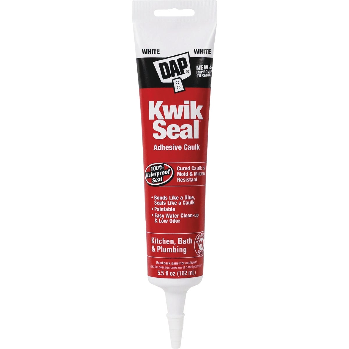 DAP KwikSeal Tub Tile Caulk White 5.5 fl oz tube #DI18001