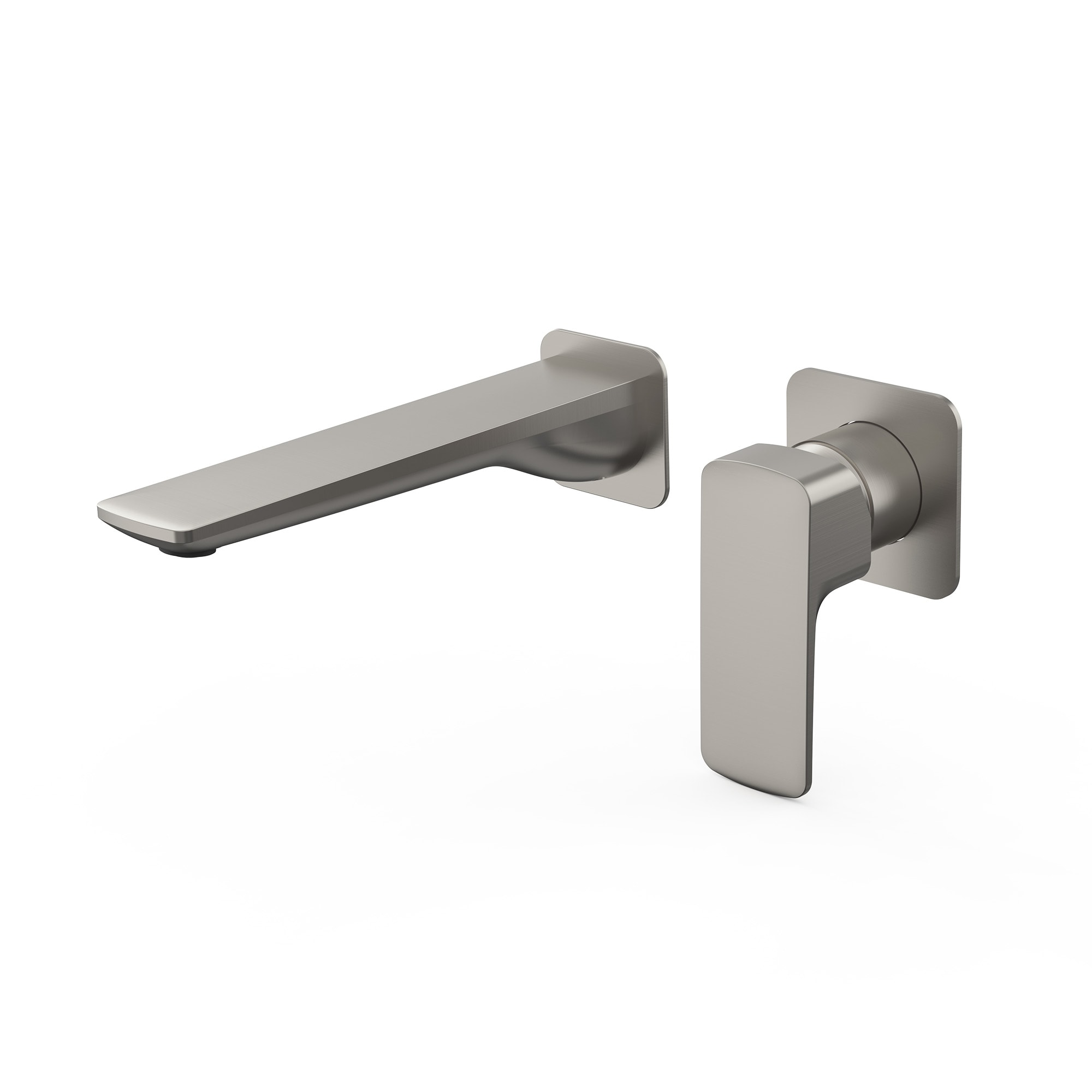 YAWWALK - Brushed Nickel Wall-Mounted Single Handle Bathroom Sink Faucet Brass body with Pop-Up ...