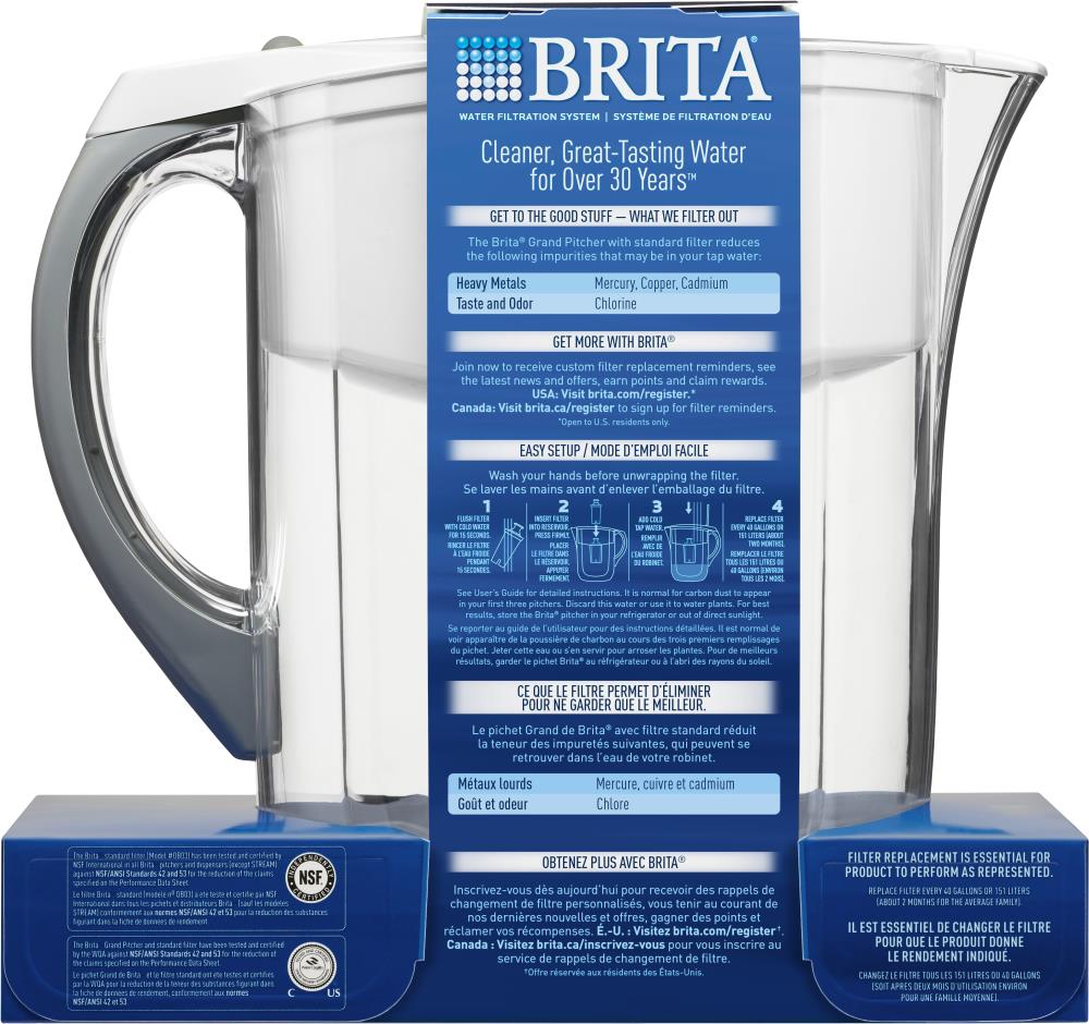 Brita Large 10 Cup Wave BPA Free Water Pitcher