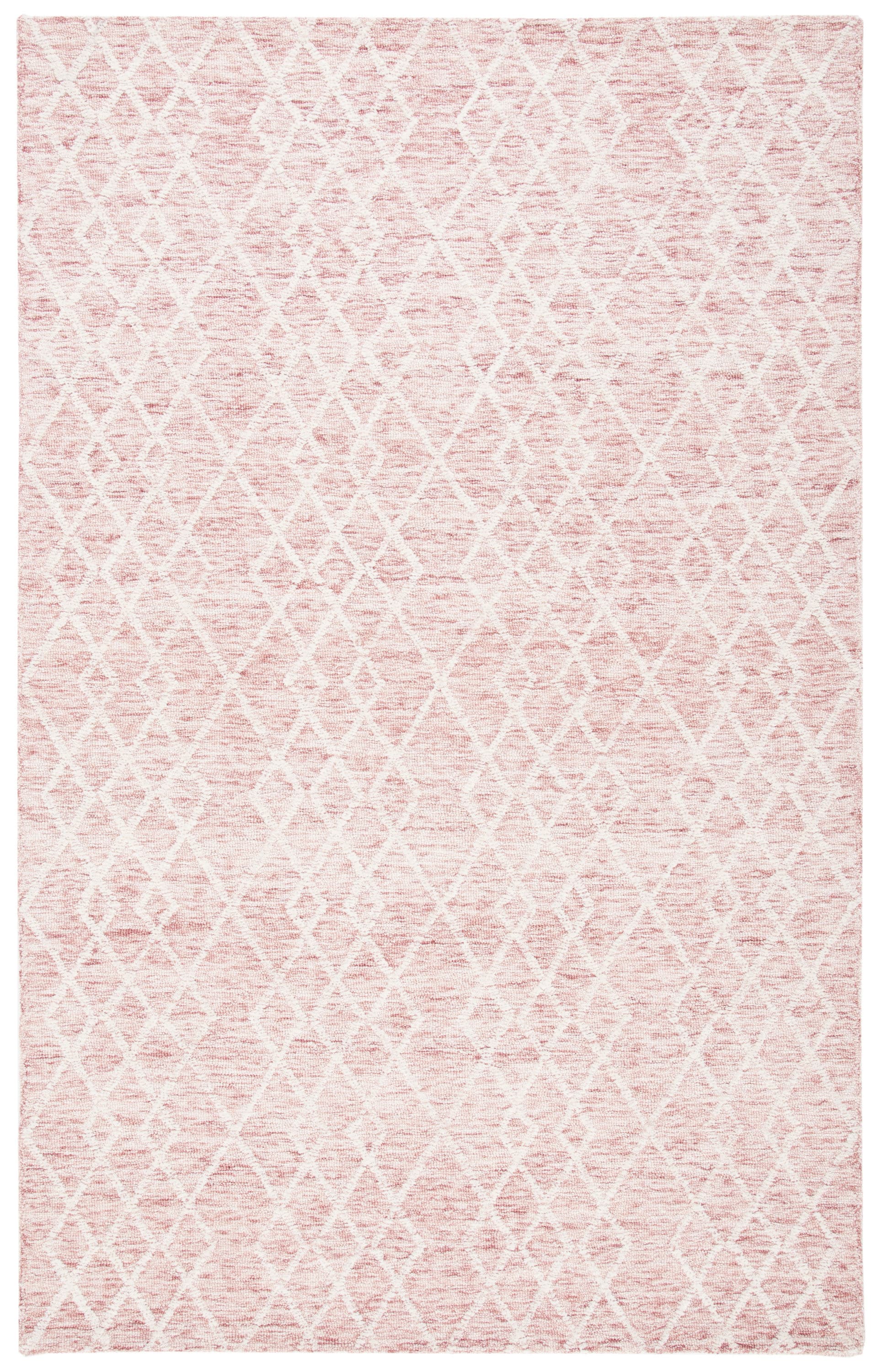 Safavieh MET994U-5 Metro Hirono 5 x 8 (ft) Tufted Wool Pink/Ivory Rectangular Indoor Geometric Bohemian/Eclectic Area rug