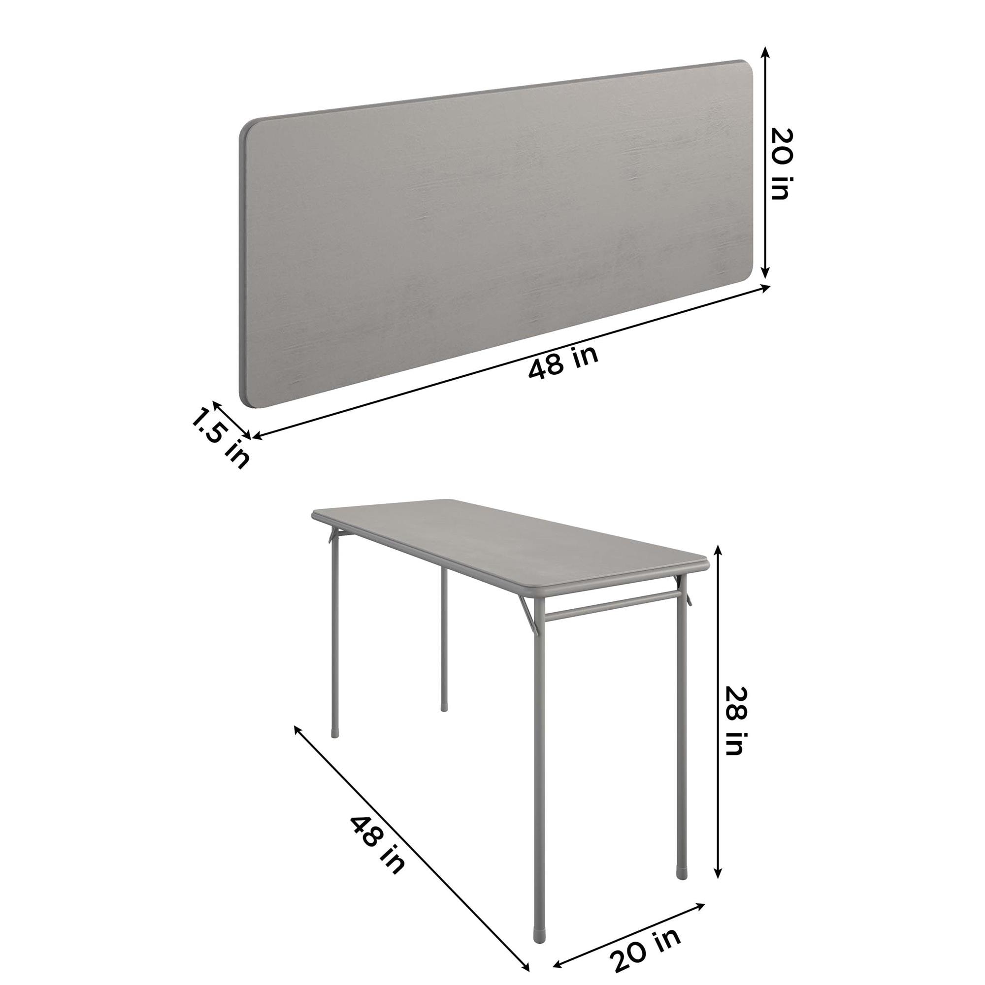 COSCO 48'' Gray Vinyl Top Folding Table