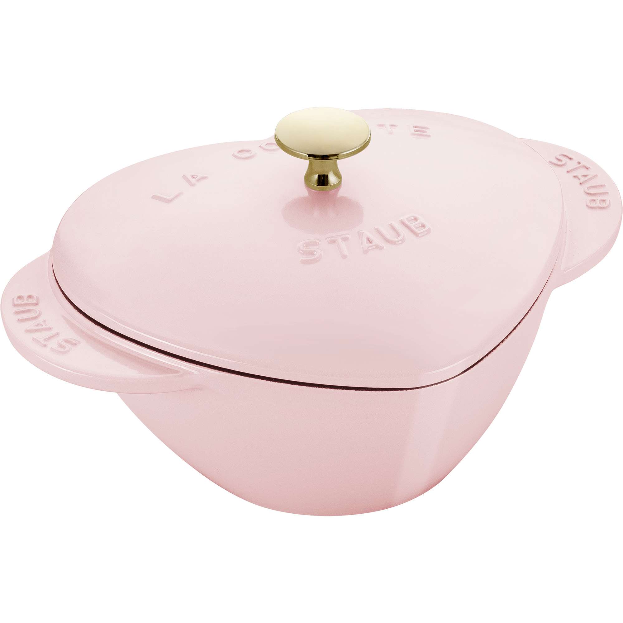 STAUB Cast Iron 1.75-qt Heart Cocotte - Peony Pink #1030211