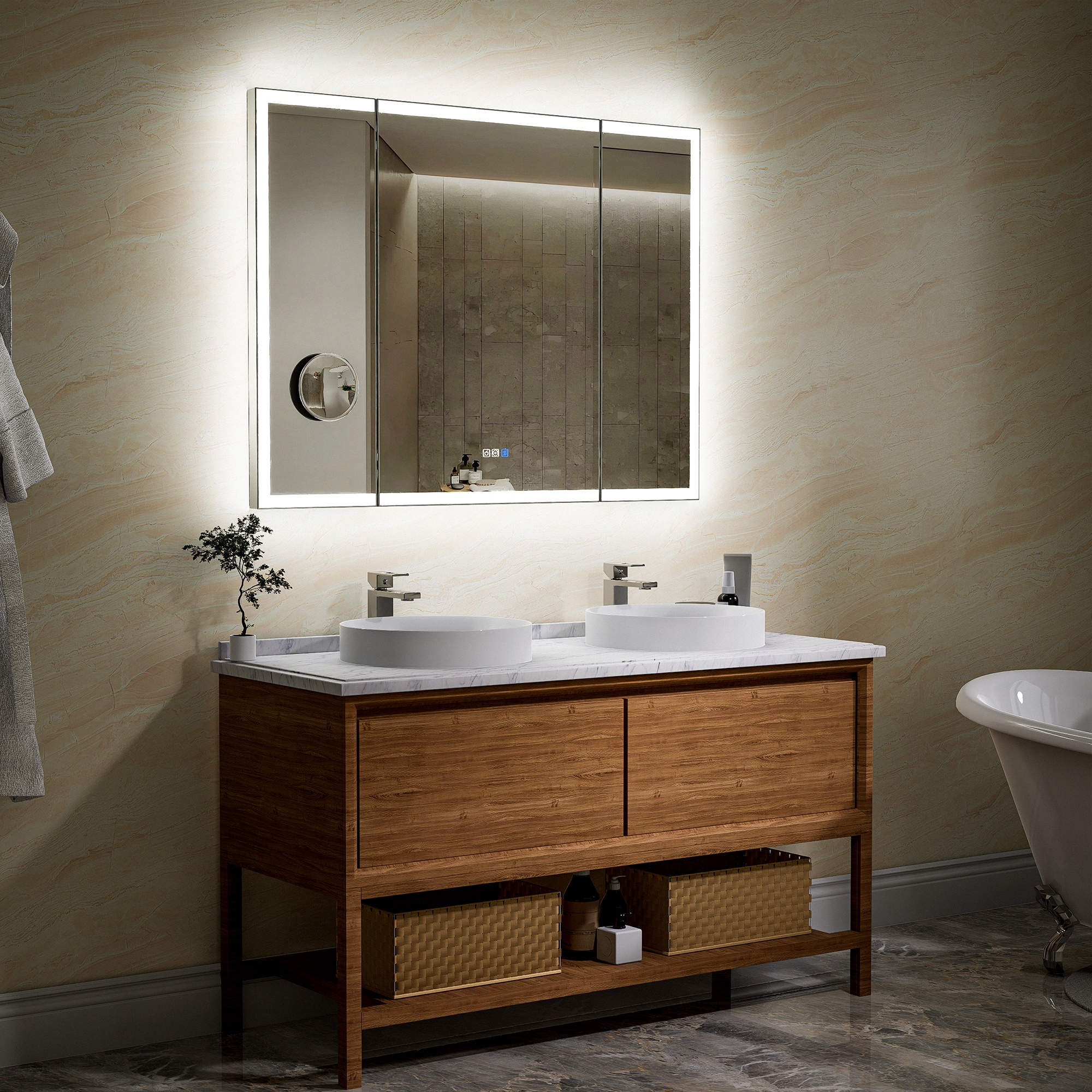 WELLFOR TO-EM-BV26WHBK Framed-Bath-Mirrors - View #8