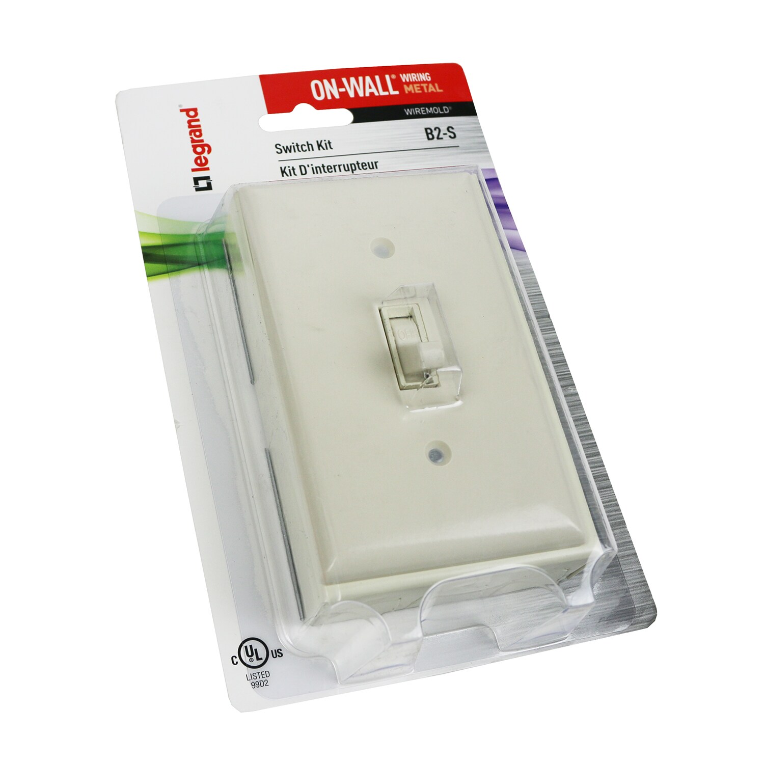 Wiremold 500 Series Metal Surface Raceway Duplex Receptacle Kit, Ivory