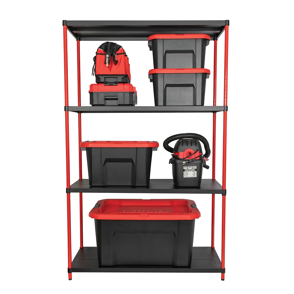 CRAFTSMAN Medium 10-Gallon (40-Quart) Black Heavy Duty Tote with Latching  Lid & Steel 4-Tier Utility Shelving Unit (45-in W x 18-in D x 72-in H) -  Yahoo Shopping