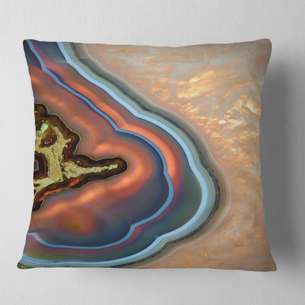 Designart CU14367-16-16 16-in x 16-in Gold Indoor Decorative Pillow