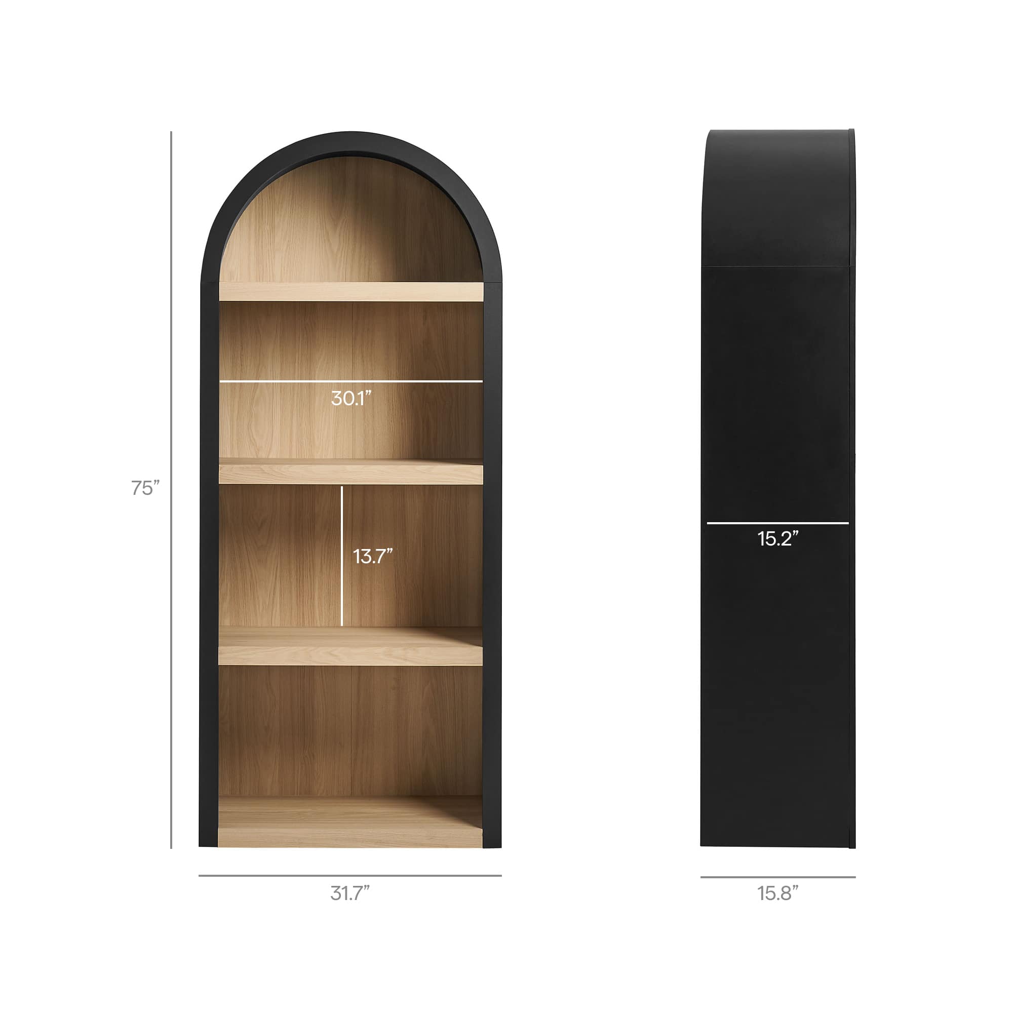 Modway EEI-7584-BLK-OAK bookcases - View #3