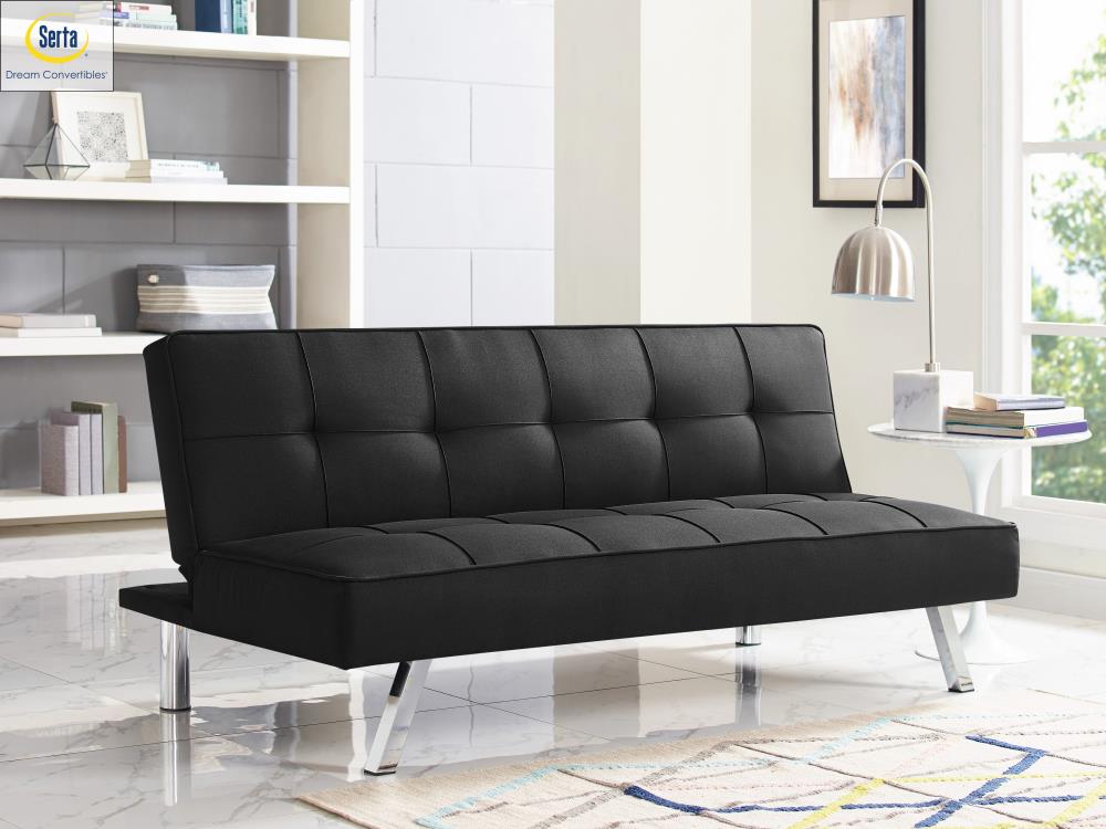Serta Black Casual Polyester Full in the Futons & Sofa at Lowes.com