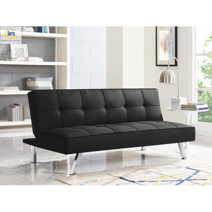 Serta Black Polyester Sofa Bed In The, Black Sofa Bed Couch