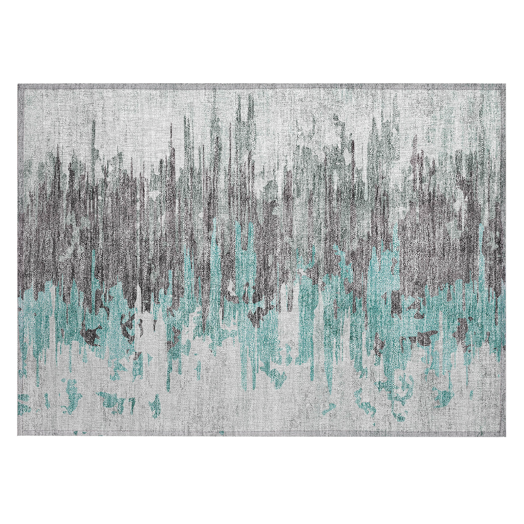 Addison Rugs ACN704TE20X30 Chantille ACN704TE 2 x 3 (ft) Polyester Teal Rectangular Indoor/Outdoor Geometric Machine washable Area rug