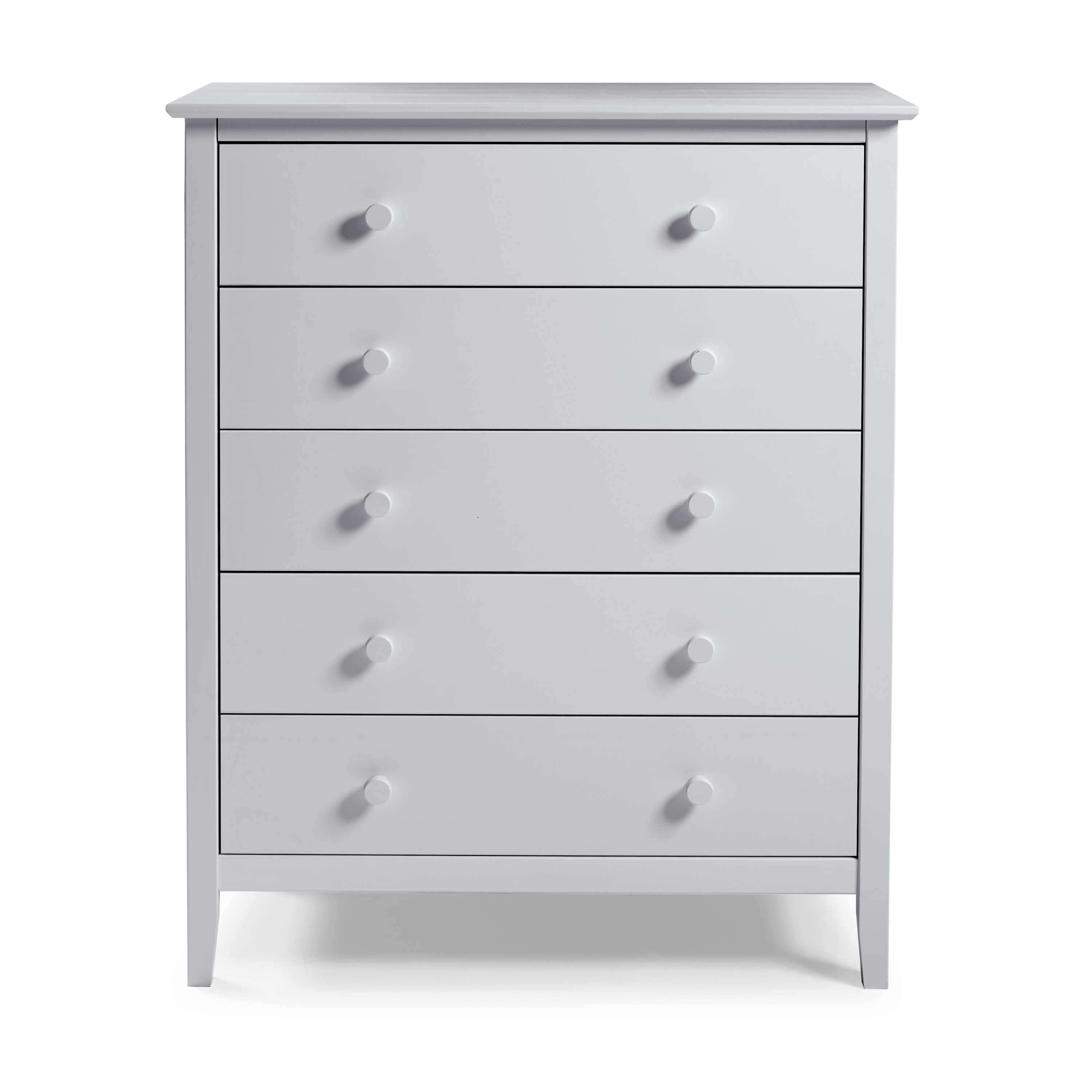 Dove Gray Pine 5-Drawer Chest