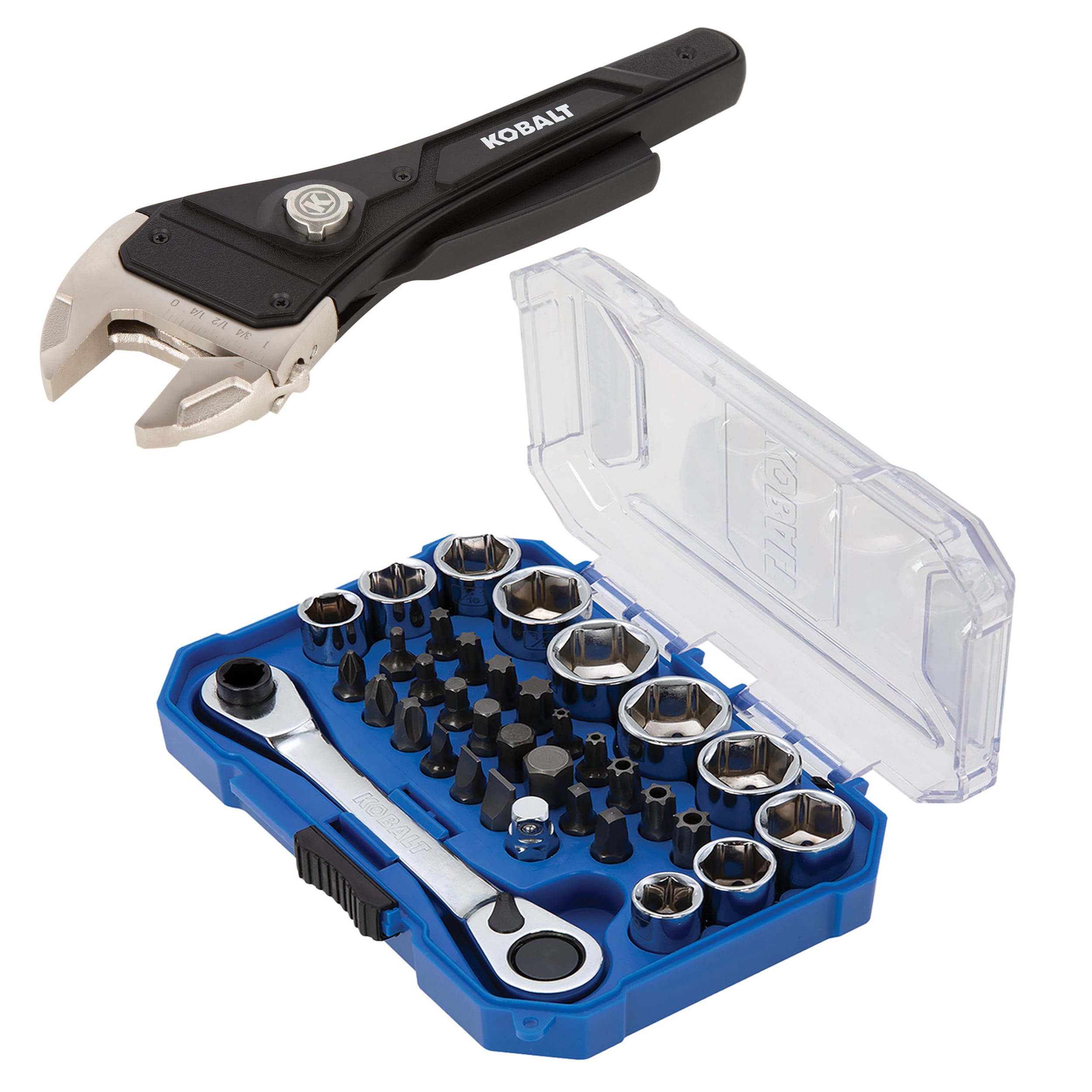 Mechanics Tool the Mechanics Hard at with Tool department 35-Piece Chrome Kobalt Metric (SAE) Polished Case in Sets Combination Standard Set and