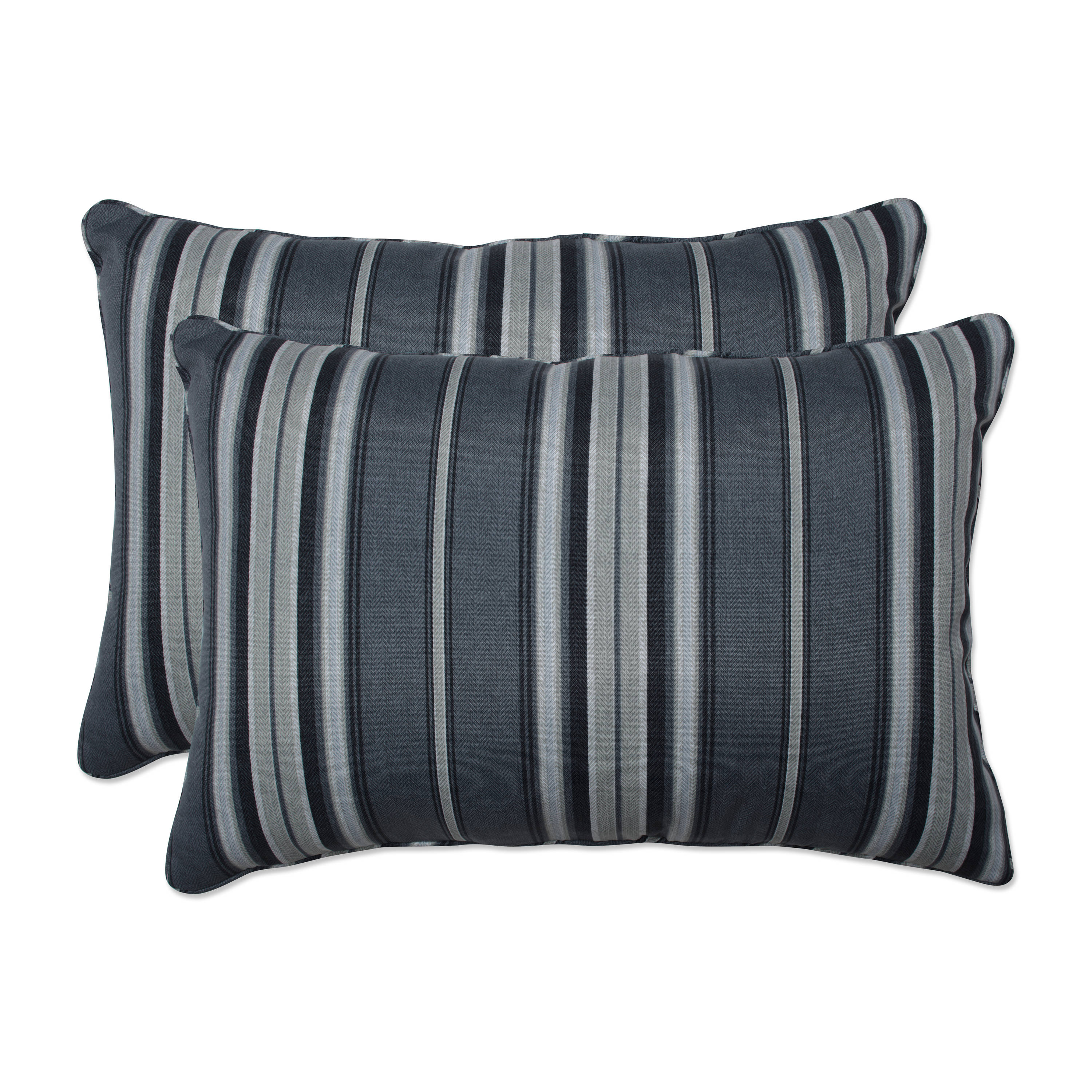 Pillow Perfect 684338 2-Pack Graphic Print Grey Rectangular Throw Pillow