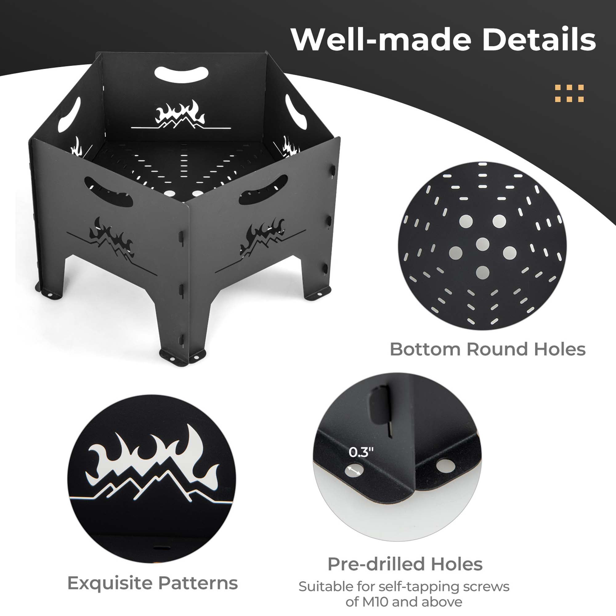 Costway HCST00472 Outdoor-Woodburning-Firepits - View #6