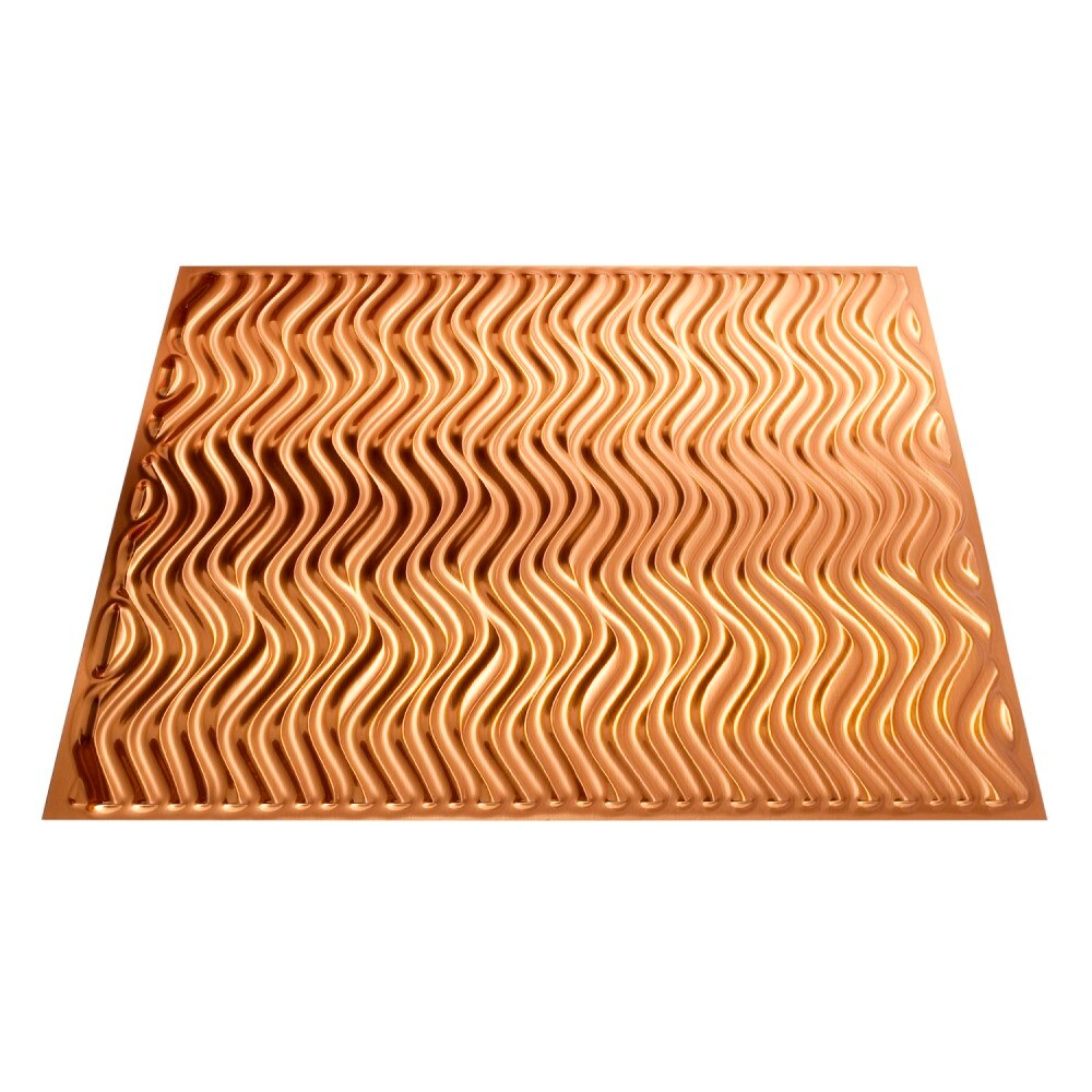 Fasade G71-25 24-in x 24-in Current Vertical Polished Copper PVC Surface-mount Ceiling Tile (1-Pack, 4-sq ft / Case)