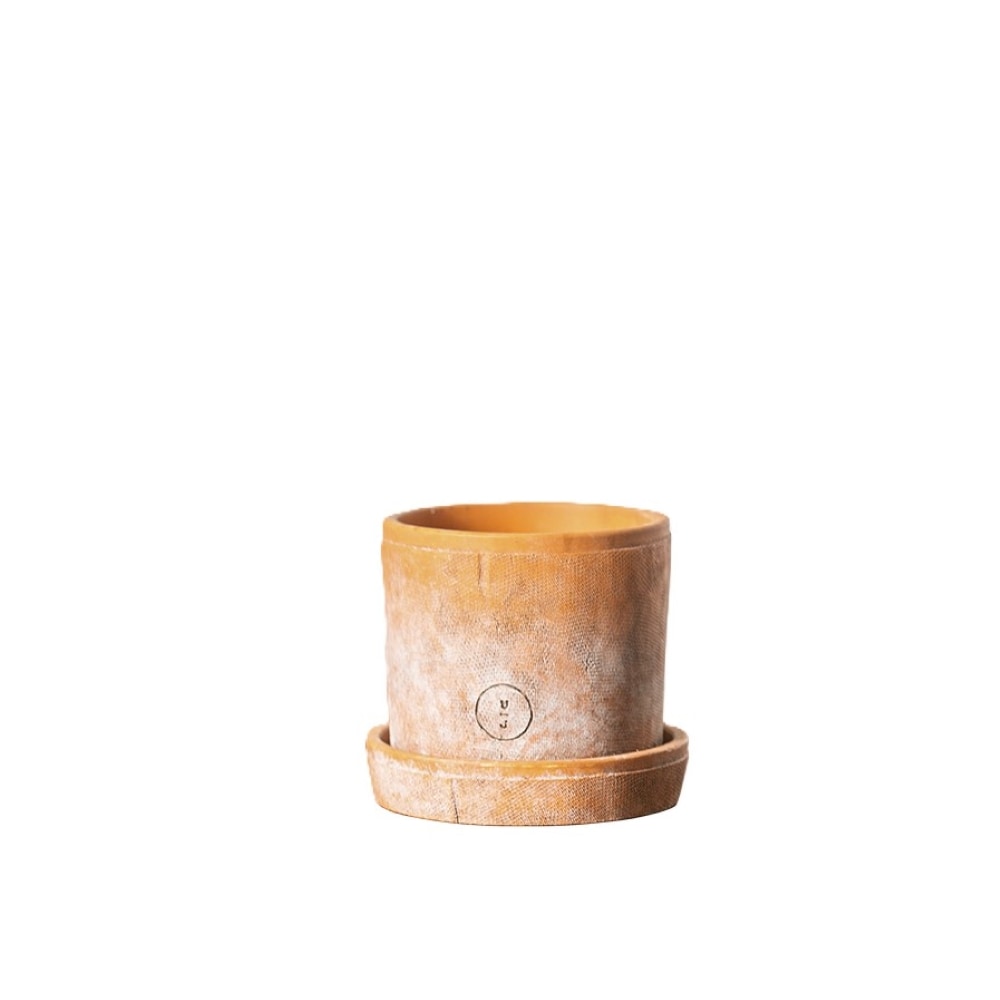 LiveTrends HGD01361 Round 4.5-in W Small Brown Terracotta Indoor Planter Attached Saucer