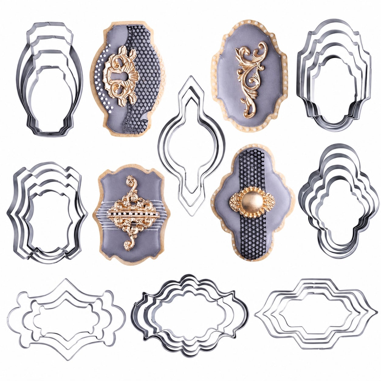 Aoibox Stainless Steel Cookie Cutter and Fondant Mold Set of 30 Pieces for Baking and Party Decorations Molds #LABU9YOQ