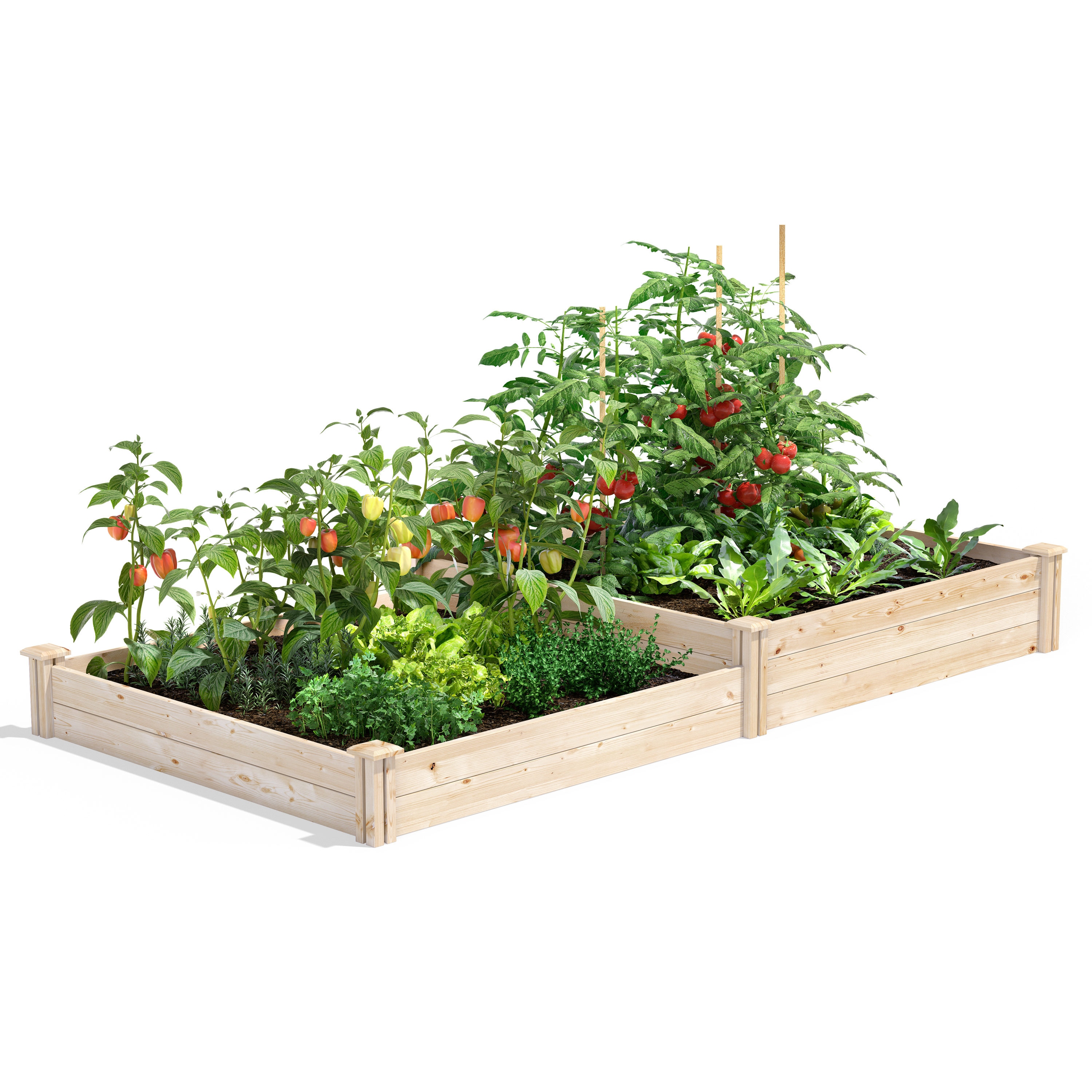 Greenes Fence RCP4C8T2 23.3-cu ft 48-in W x 96-in L x 10.5-in H Natural Pine Wood Raised Garden Bed