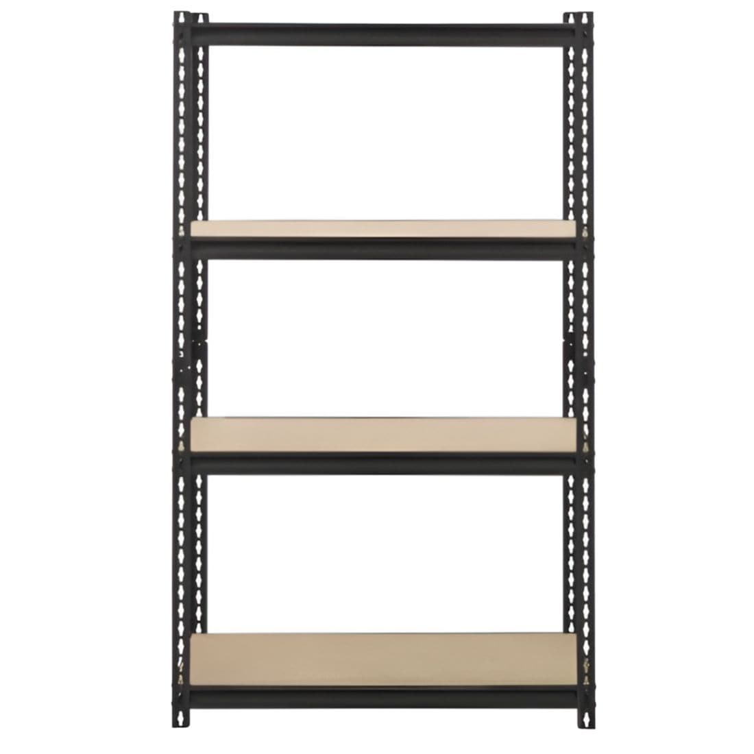 Slickblue Riveted Steel 4-Tier Black Storage Shelf - 36W x 18D x 60H- Inches with Powder-Coated Finish and Easy Assembly for Garage Utility Room or Basement