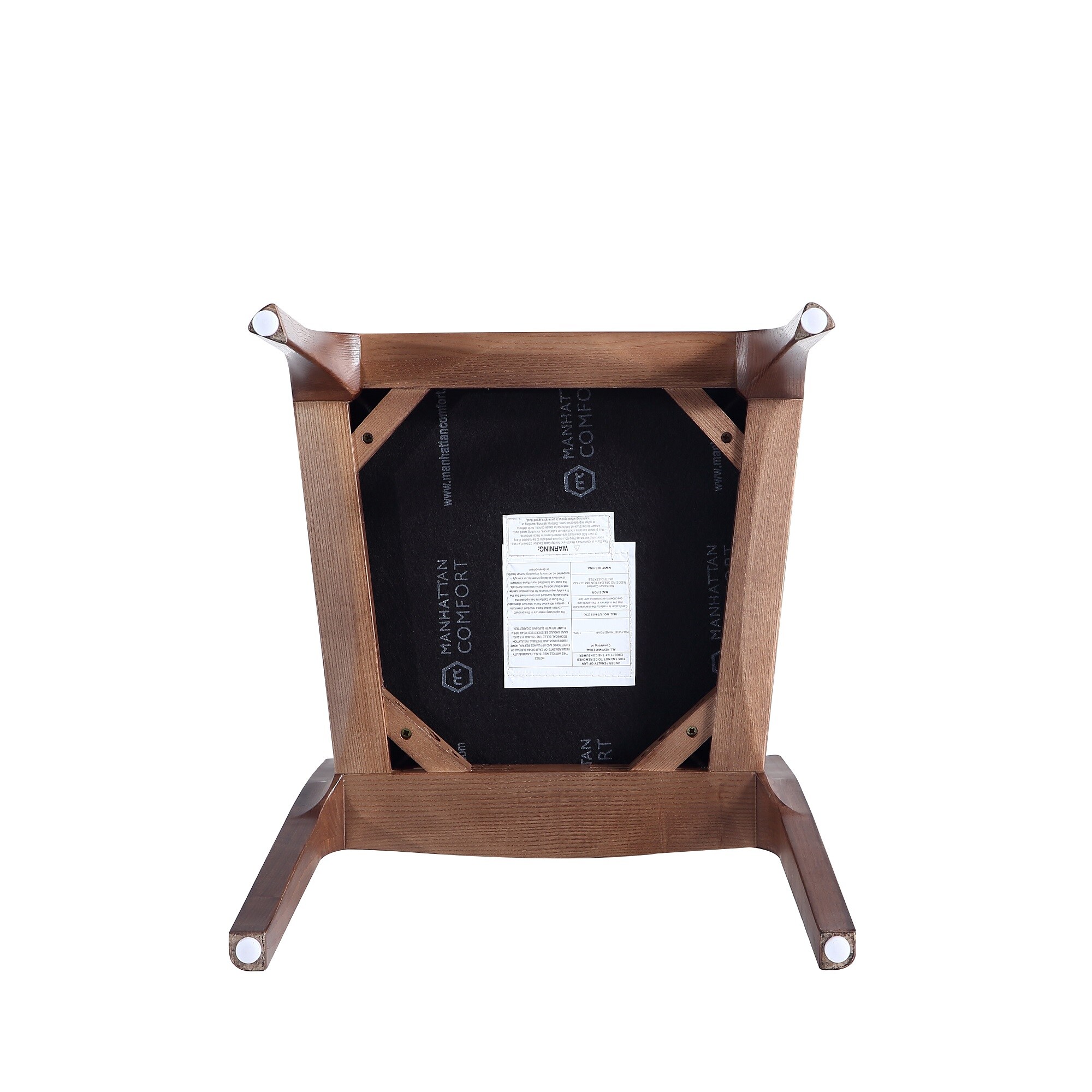 Moderno Walnut and Black Stackable Dining Chairs Set