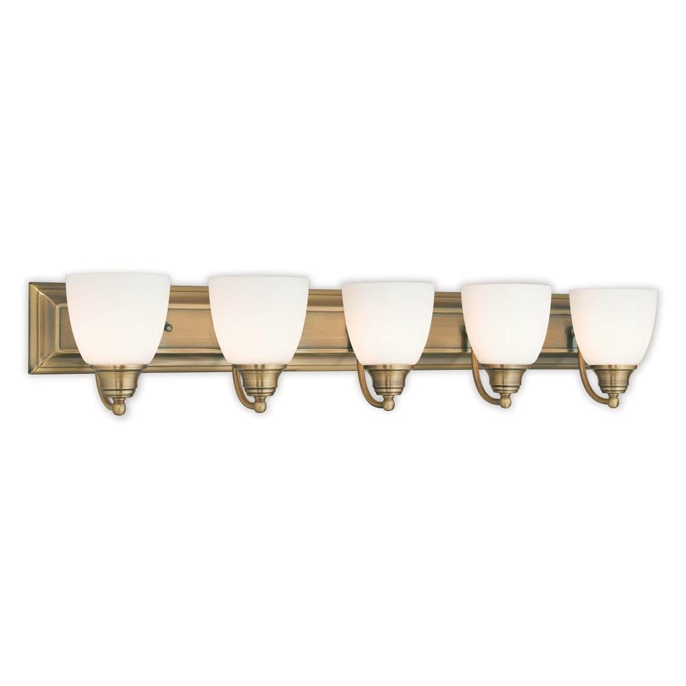 Livex Lighting 10505-01 Springfield 5 -Light Antique Brass Transitional Vanity light