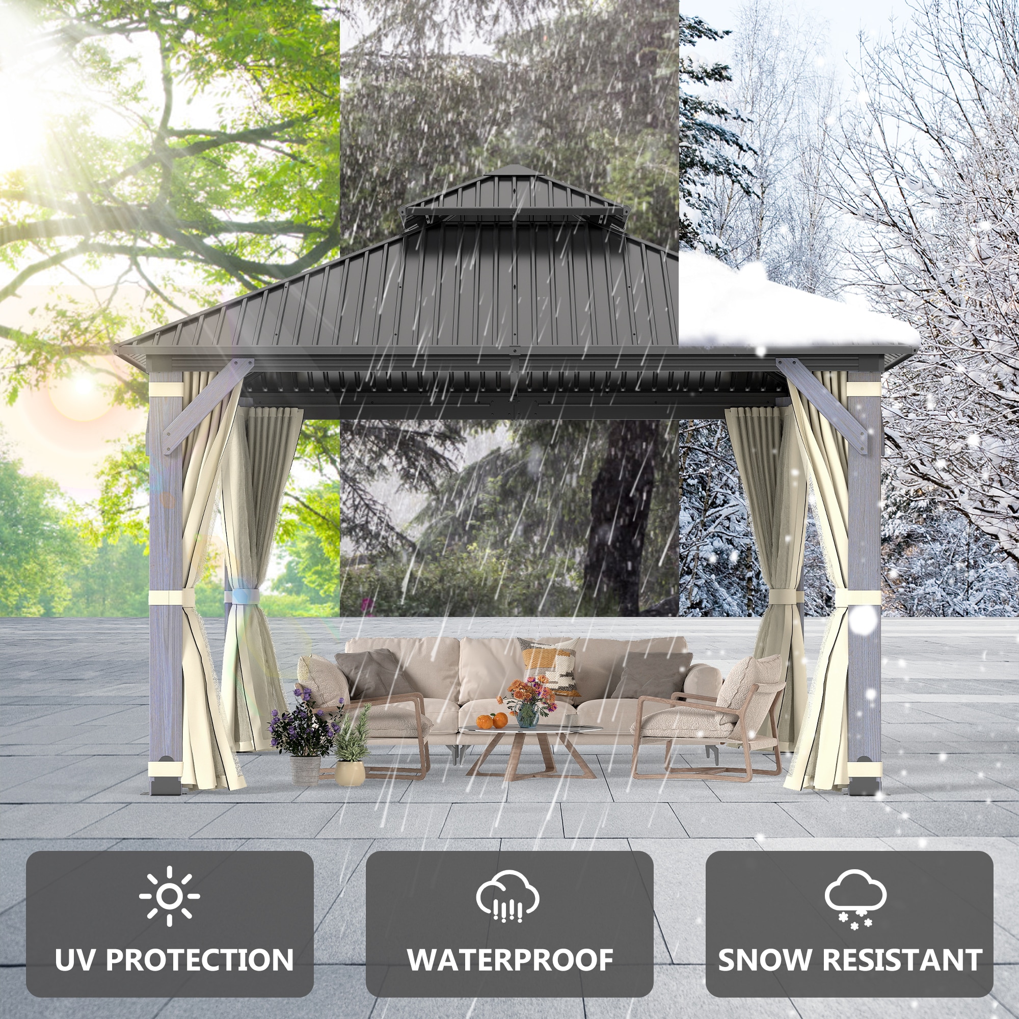 Coveronics LW-SSWG-1212 Wood-Resin-Gazebos - View #3