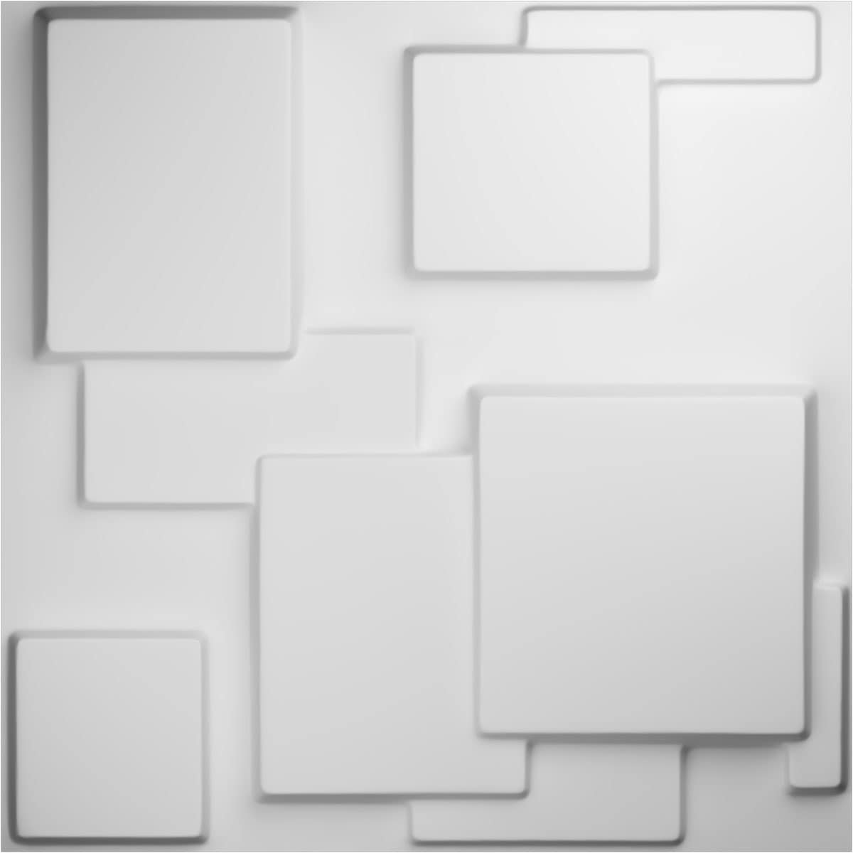 Ekena Millwork WP20X20GOWH-CASE-50 19-5/8-in x 19-5/8-in Embossed Paintable/Stainable White PVC Abstract Wall Panel ( 50 -Pack, Covers 133.73-sq ft )