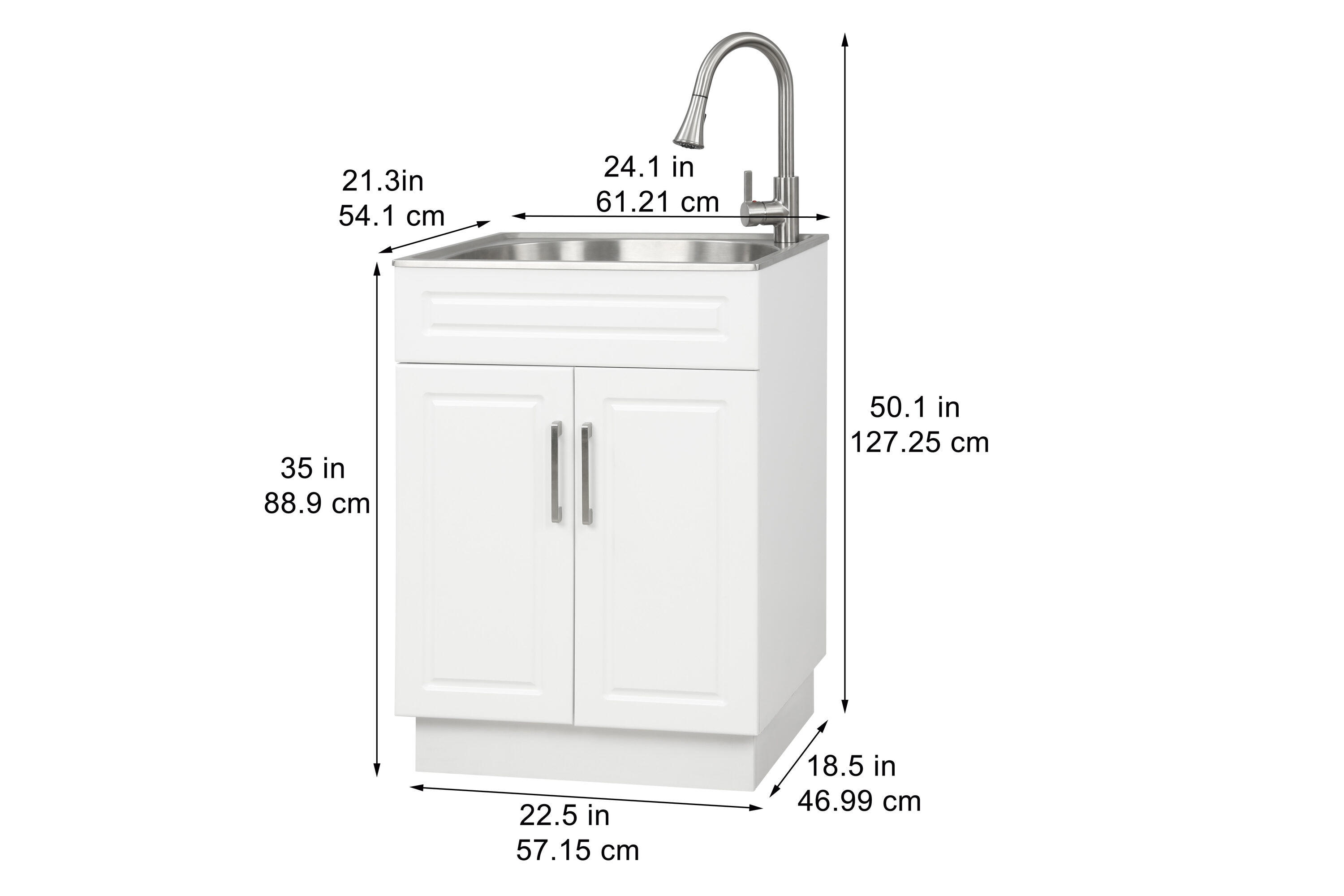 Transolid Tc-2020-wcw 20-in. All-in-One Laundry/Utility Sink Kit in White