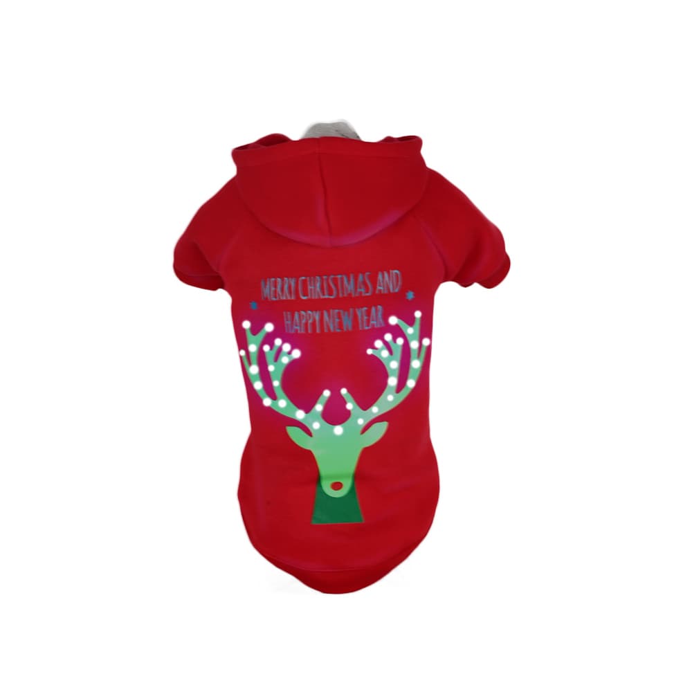 Pet Life FBP4RDLG Red Dog/Cat Pet Hoodie Large