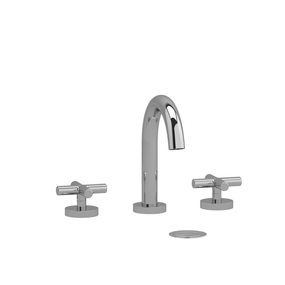 Riobel RU08+C Riu Widespread Lavatory Faucet with C-Spout - Chrome with Cross Handles