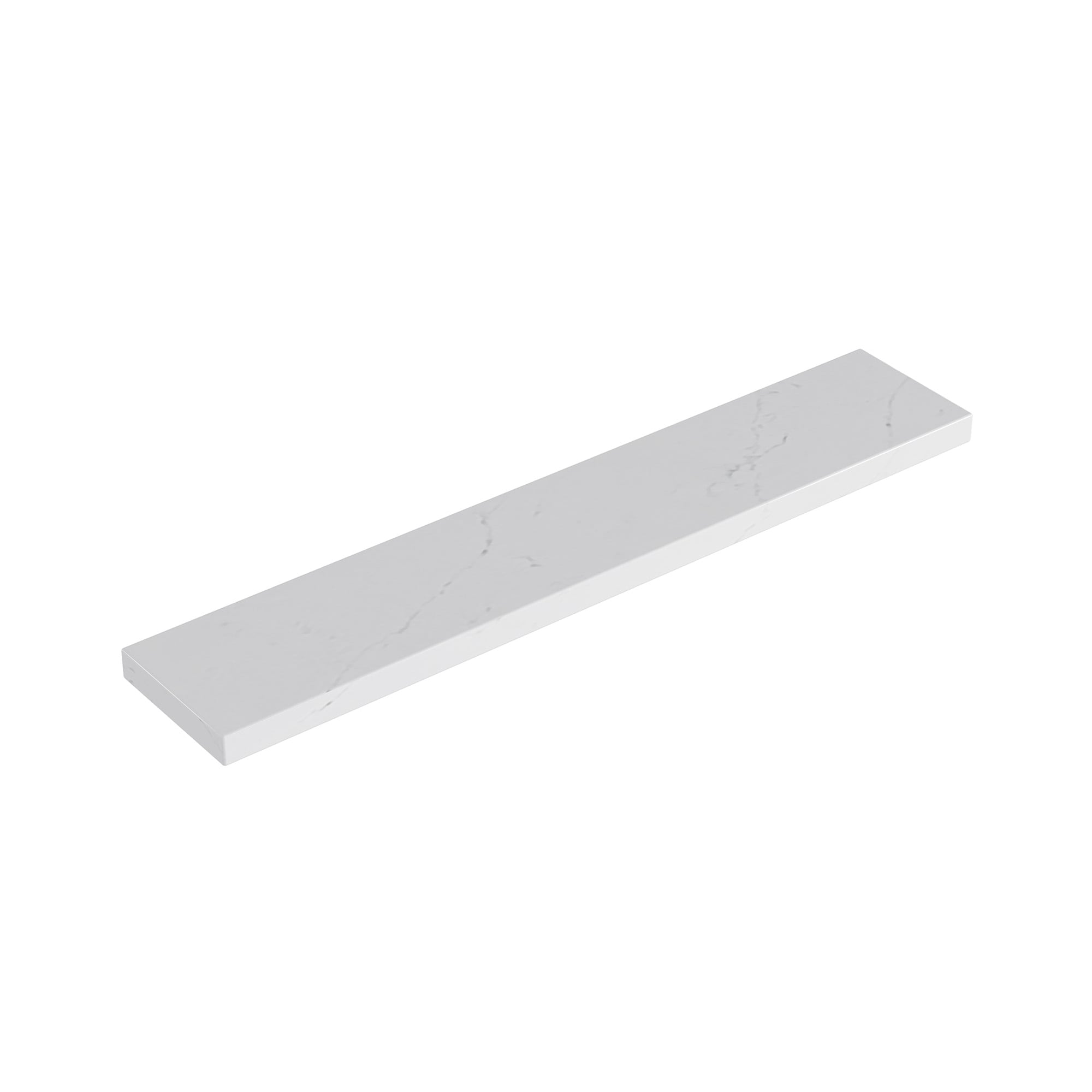 DELUXE LIVING VT0018 4-in H x 21.25-in L White Quartz Bathroom Side splash