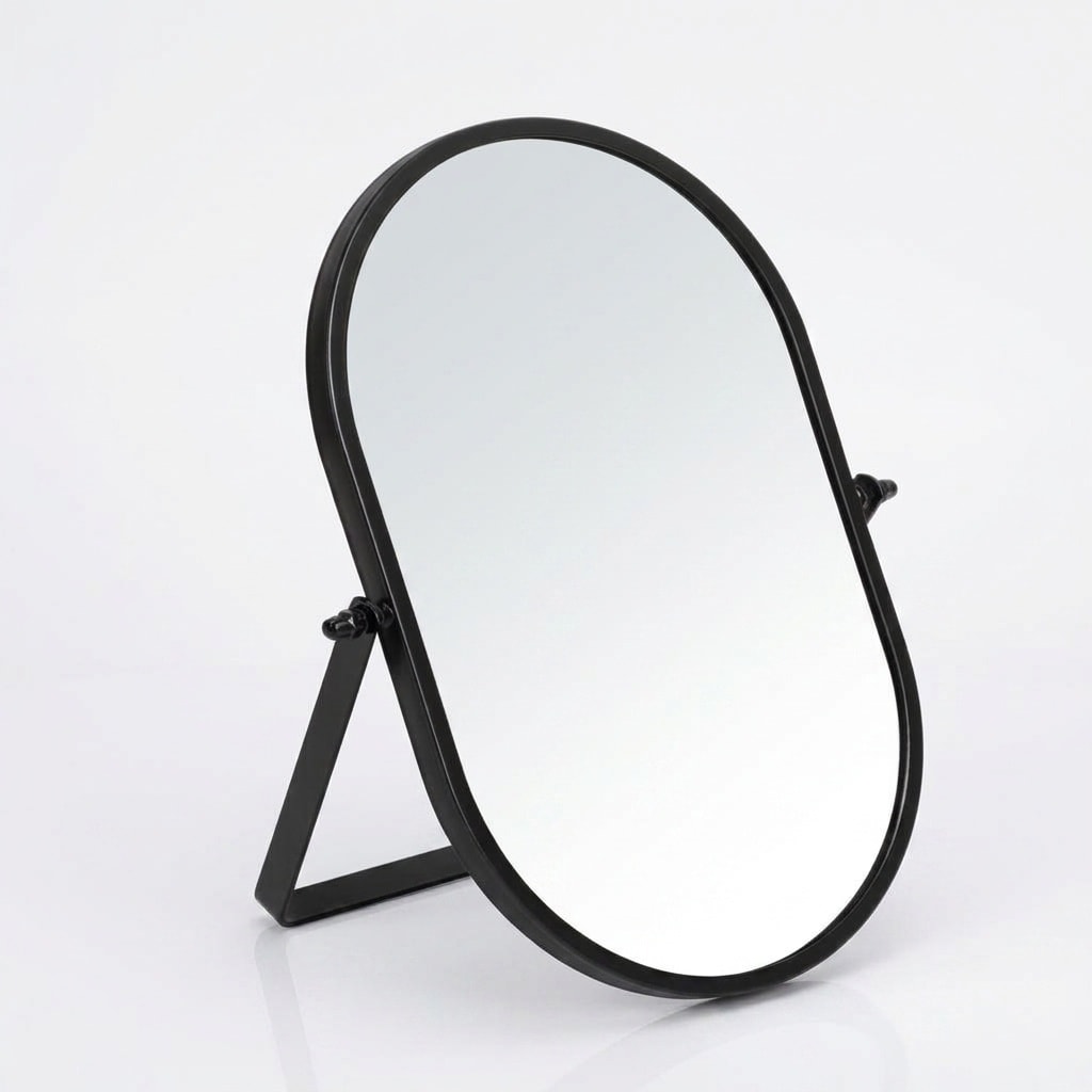 Aoibox  5 9 in W x 8 8 in H Black Framed Tabletop Vanity Mirror Adjustable 180 Degree Rotating Makeup Mirror for Vanity Use