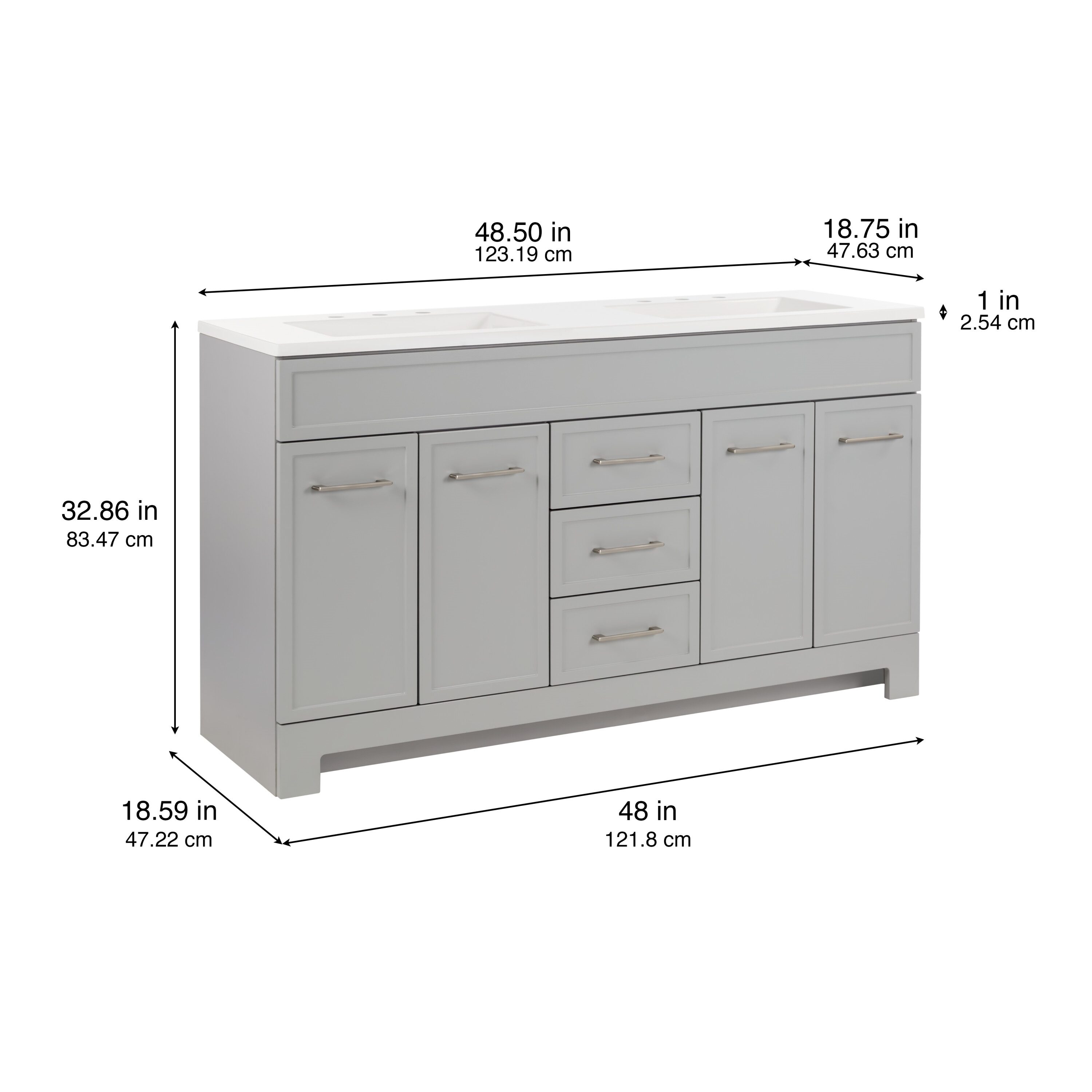 Diamond NOW PU48P2-PG Bath-Vanity-Combo - View #4