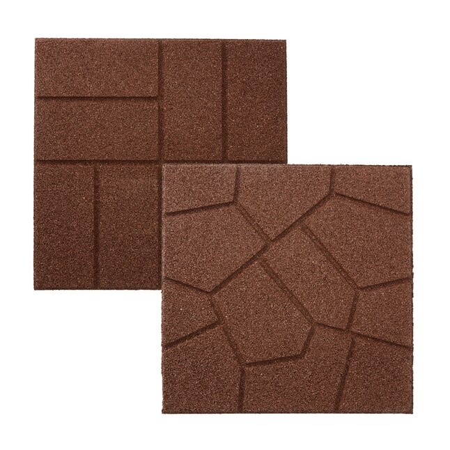 Ziekte verslag doen van vertrekken Rubberific 16-in L x 16-in W x 0.75-in H Square Brown Rubber Paver in the  Pavers & Stepping Stones department at Lowes.com